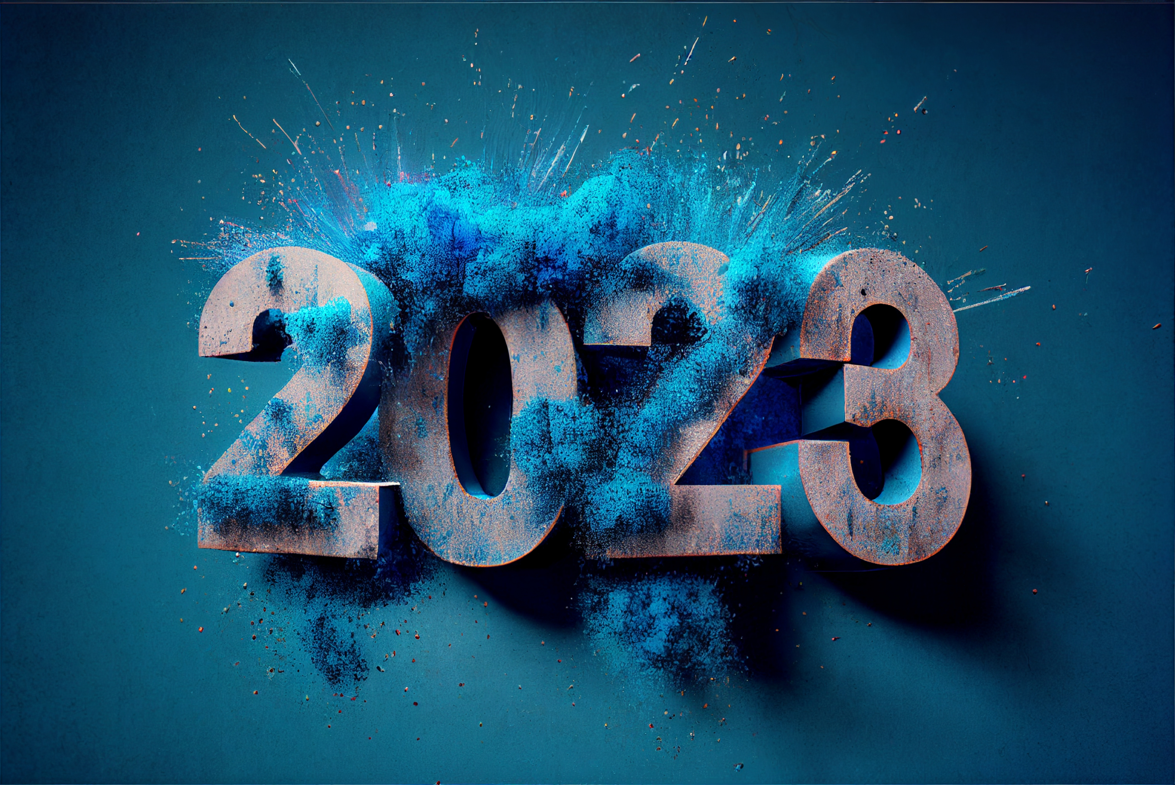 Blue Paint Explosion New Year 2023 Image