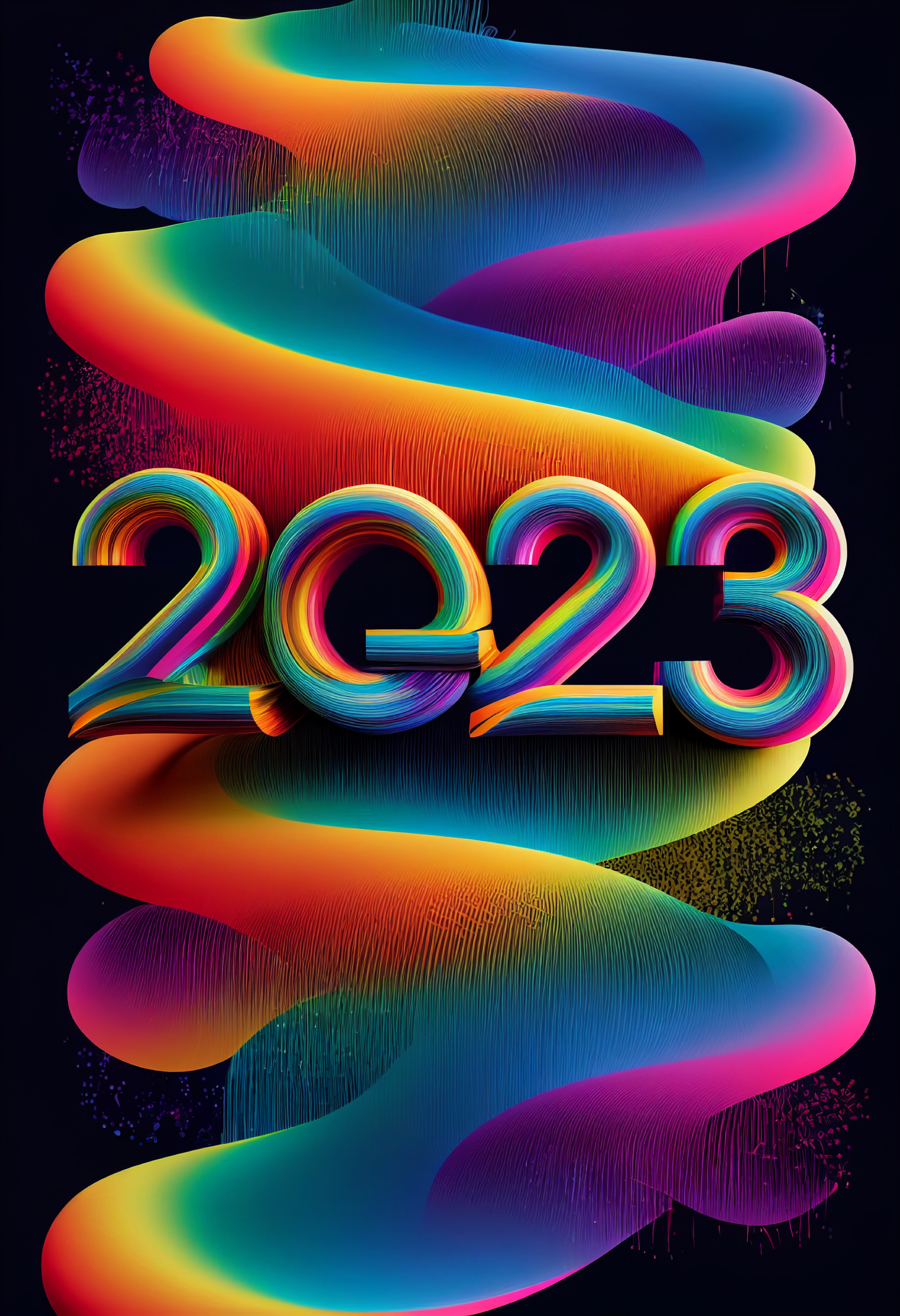 Cool Rainbow Happy New Year 2023 Image
