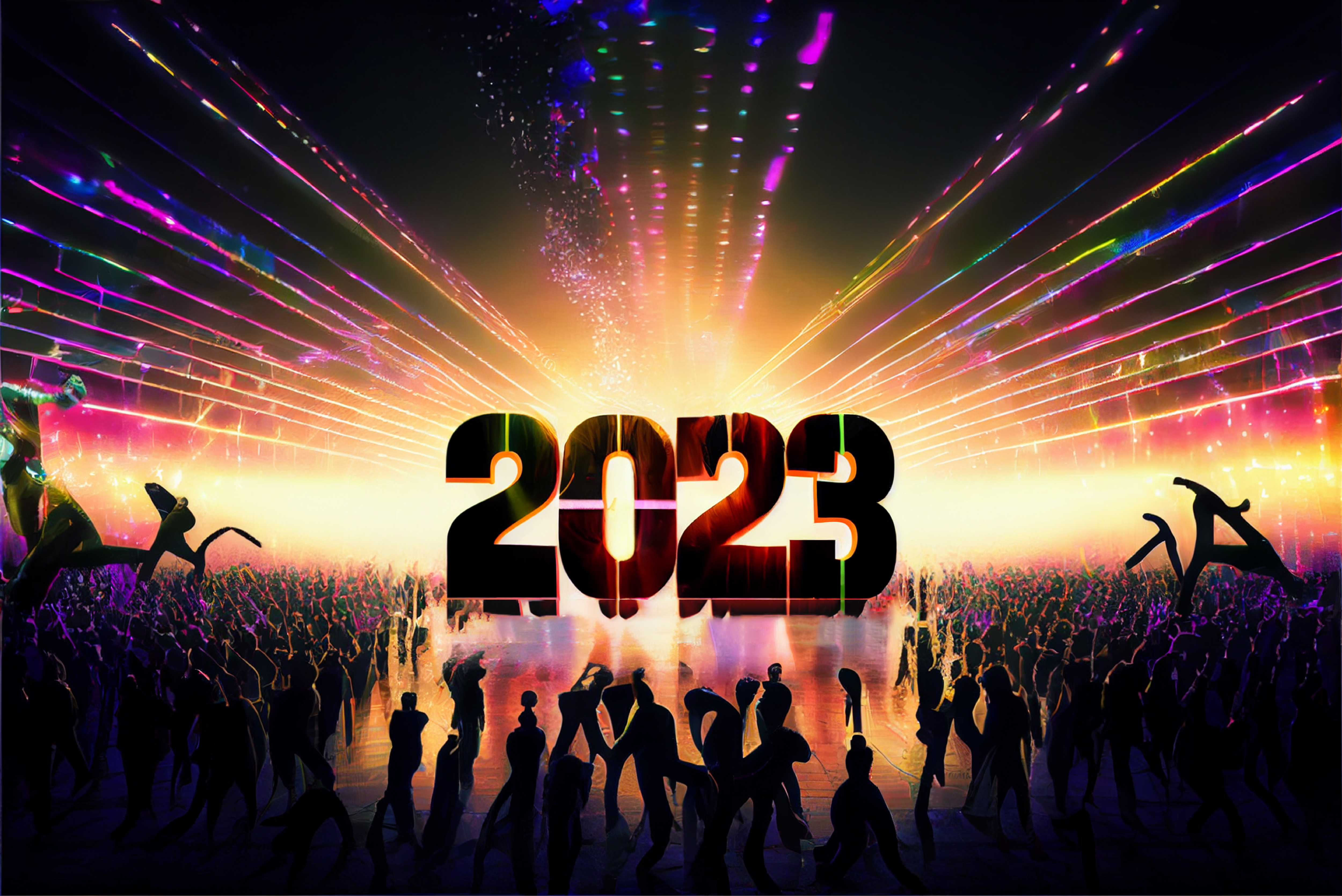 Free Music Dance Party Background Happy New Year Background 2023