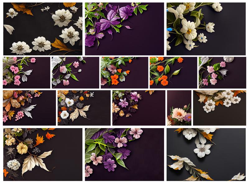 Midnight Blooms: Free Floral Designs on Dark Backgrounds for Mesmerizing Postcards