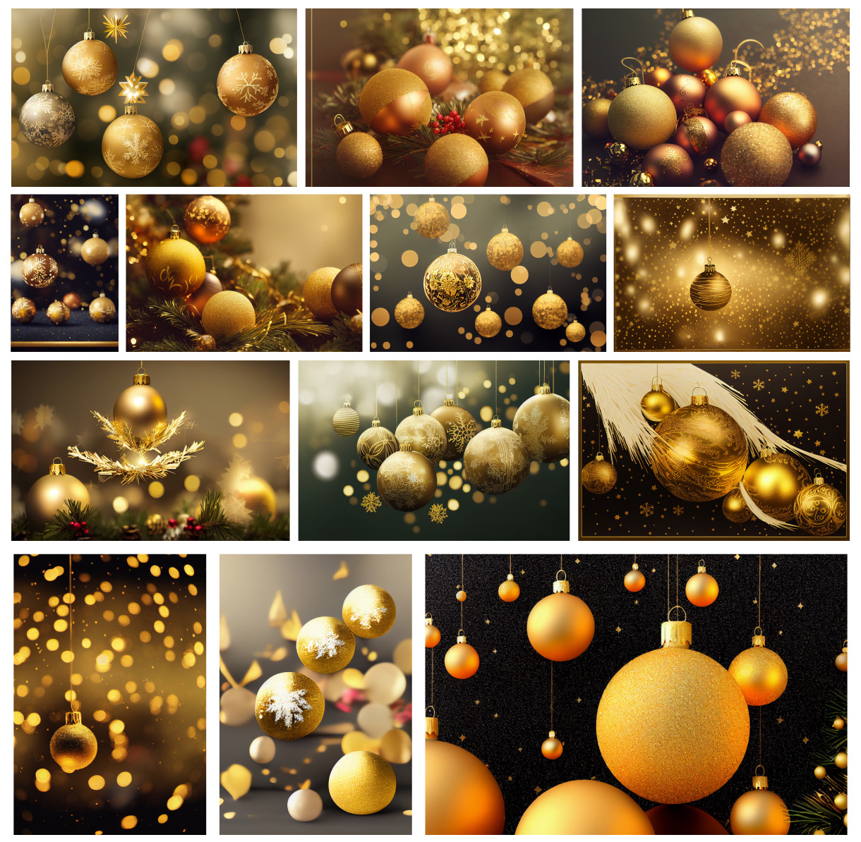Golden Gleam: Elevate Your Christmas Greetings with Luxurious Gold Ball Ornaments