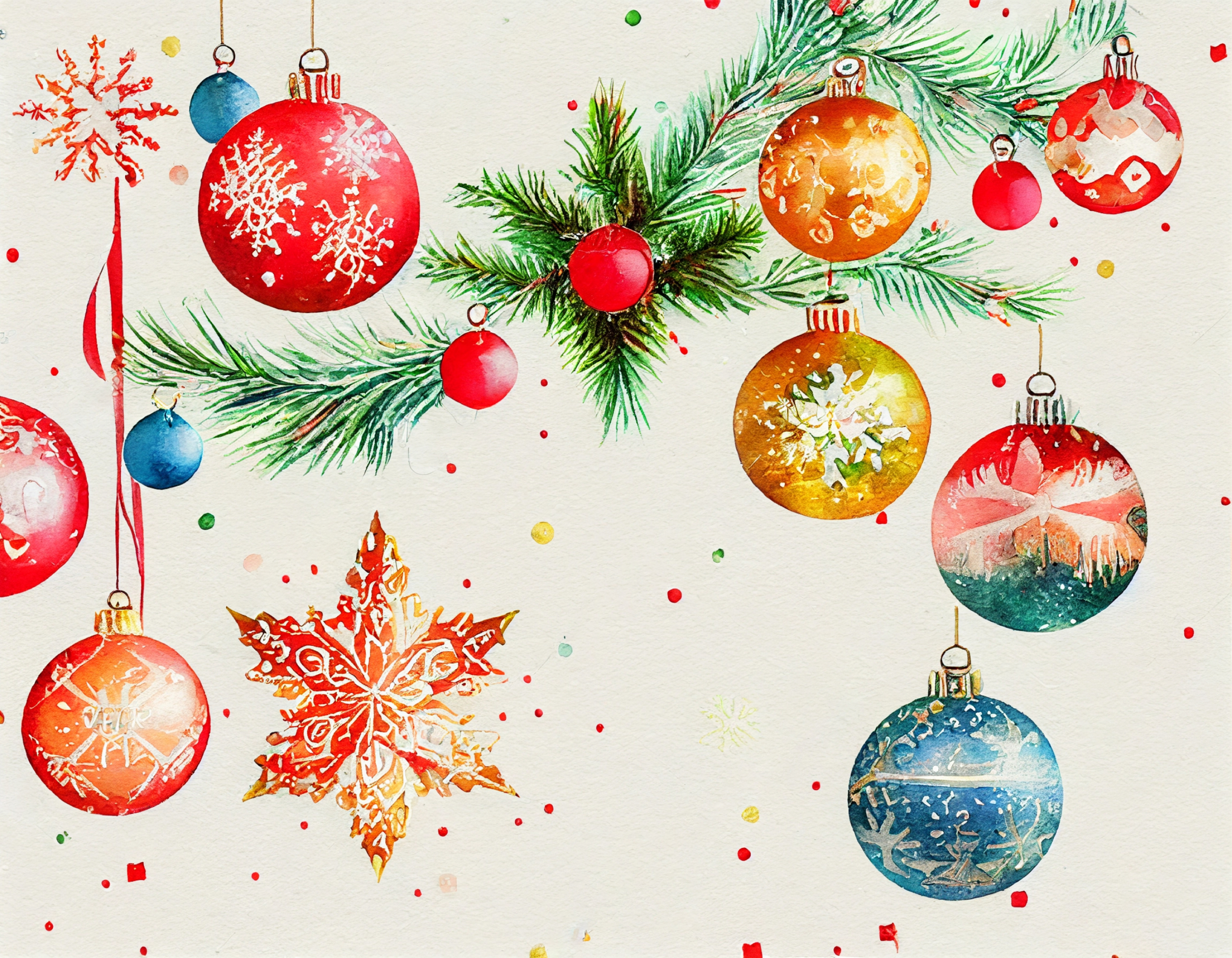 Watercolor Christmas Ornaments