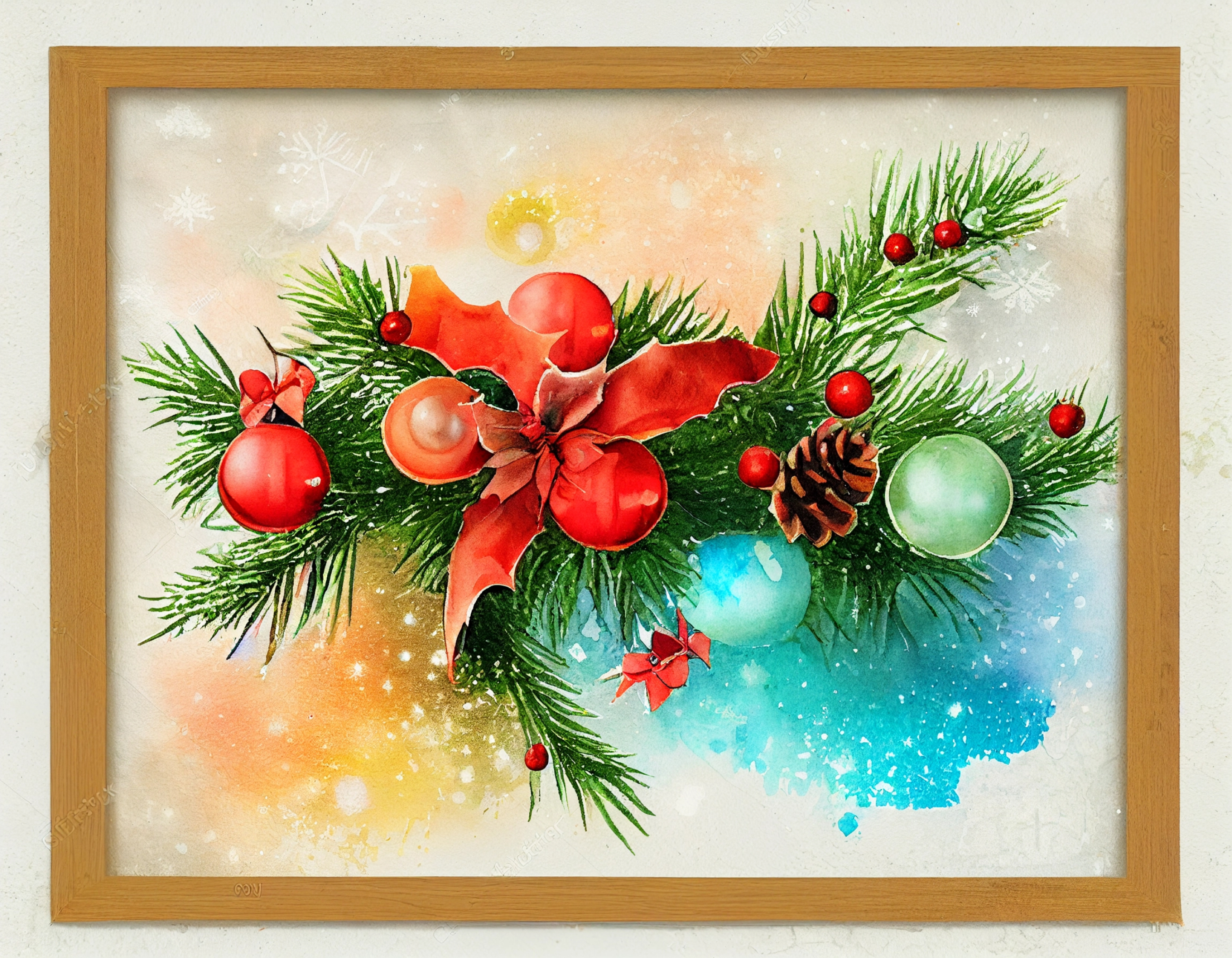 Watercolor Christmas Background Image