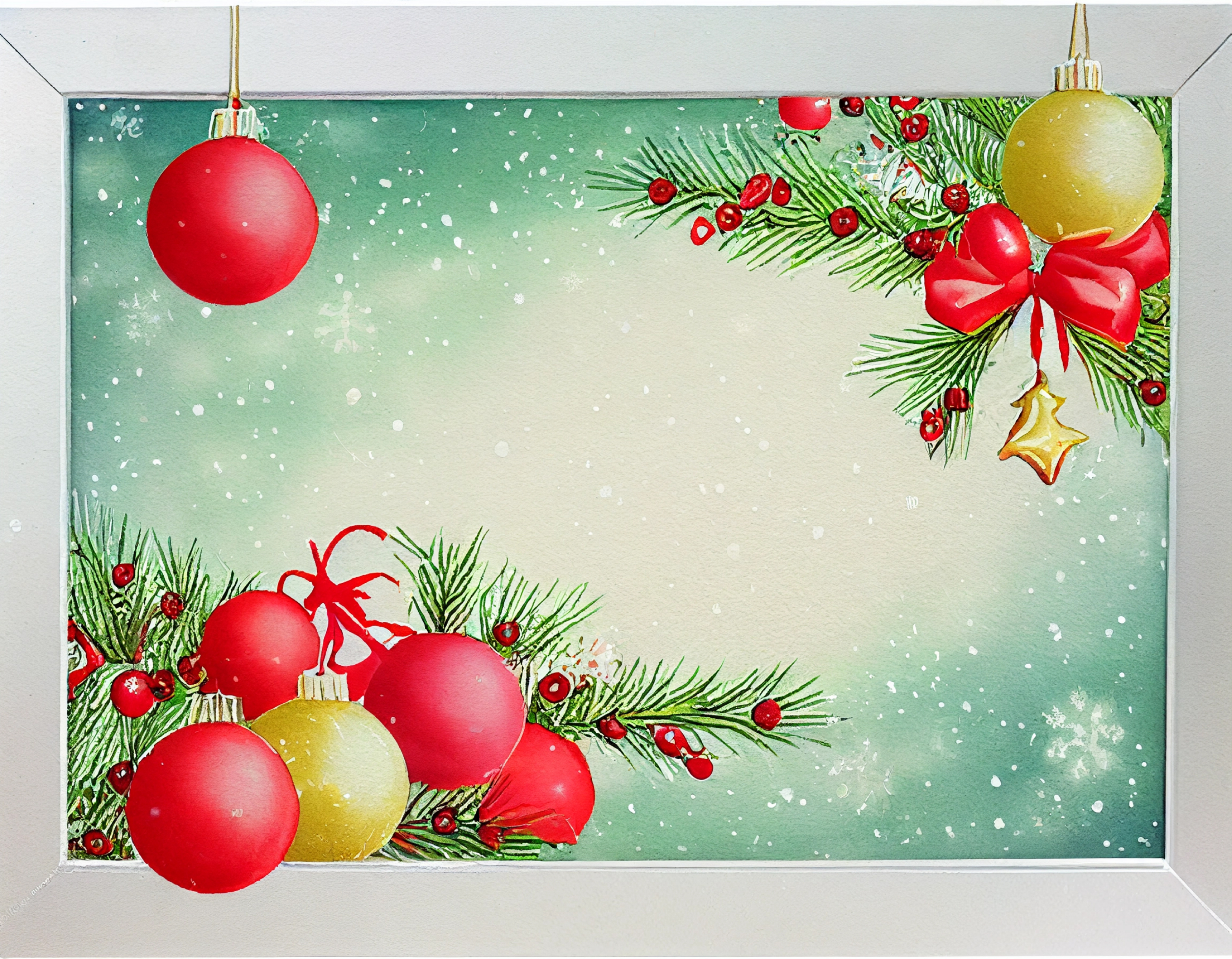 Watercolor Christmas Card Background Image