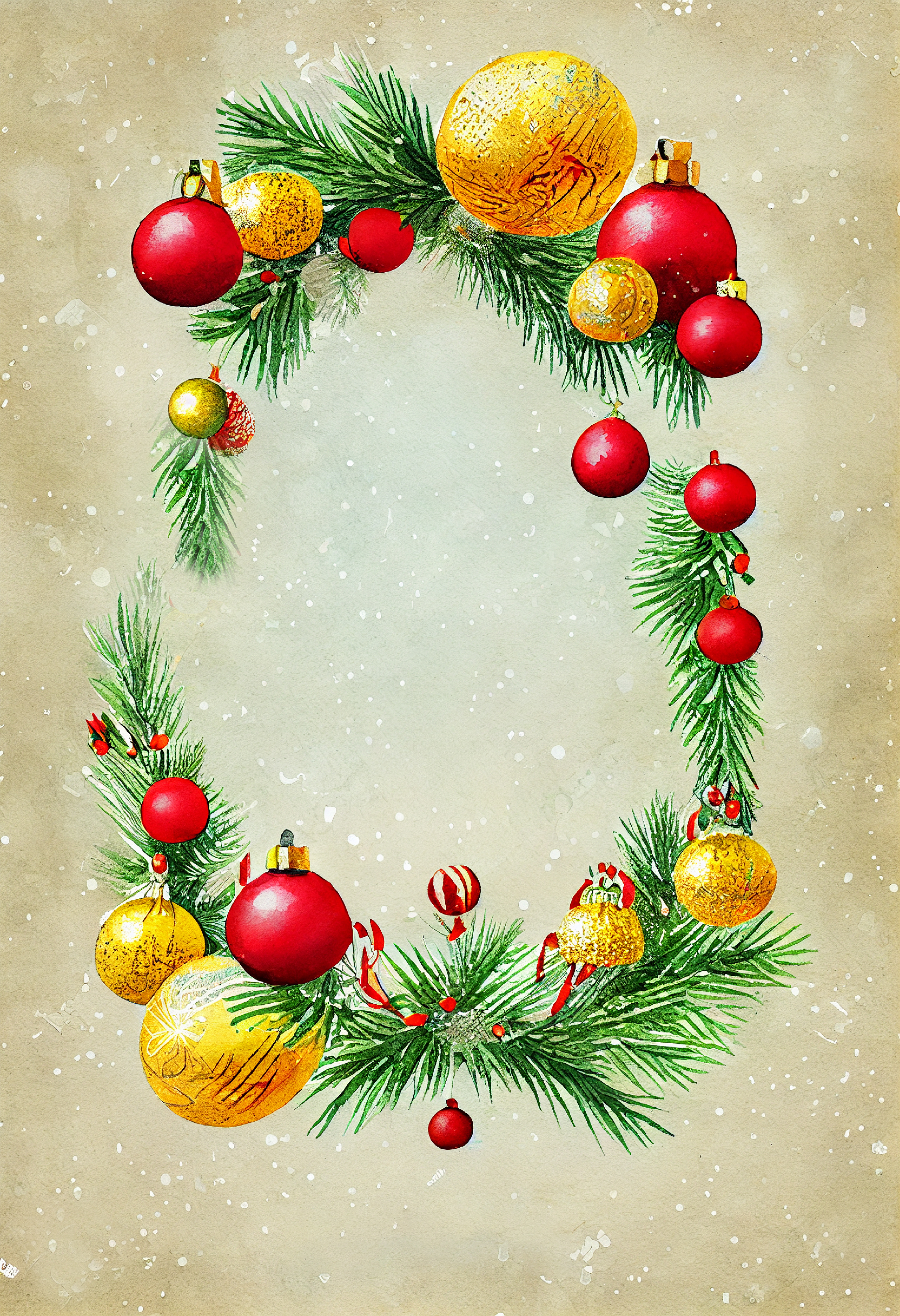 Watercolor Christmas Frame