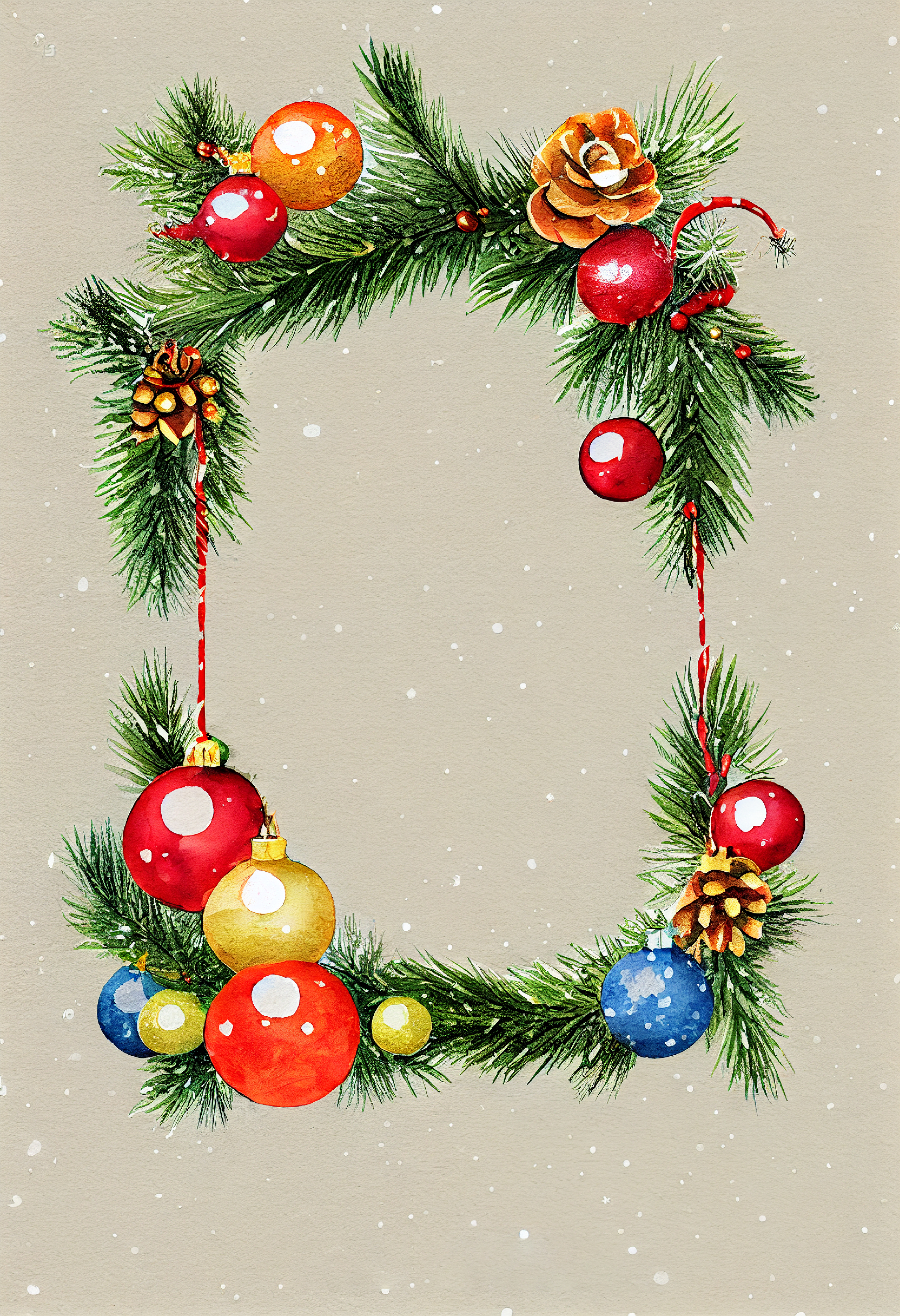 Watercolor Christmas Frame Image