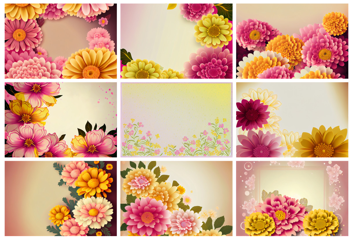 A Radiant Display: Pink and Yellow Flowers
