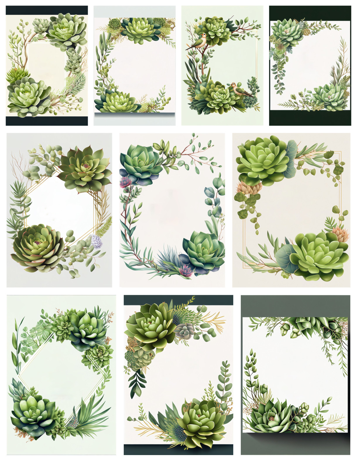 Succulent Splendor: Succulent Wedding Invitation Card