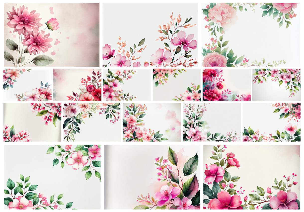 The Elegance of Floral Cards: Watercolor Pink Flower Card Backgrounds