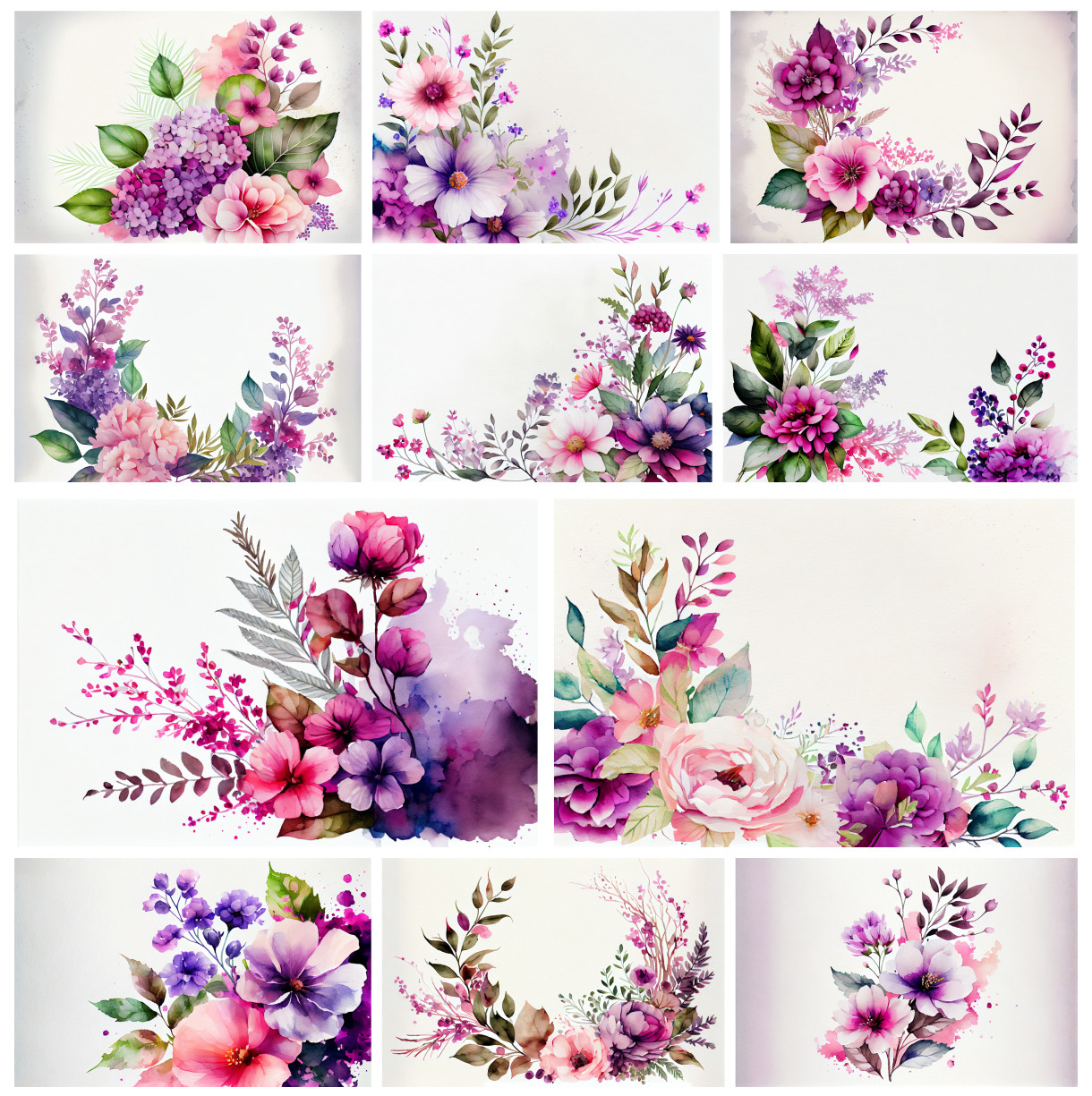 Captivating Watercolor Violet and Pink Flower Backgrounds: A Symphony of Elegance