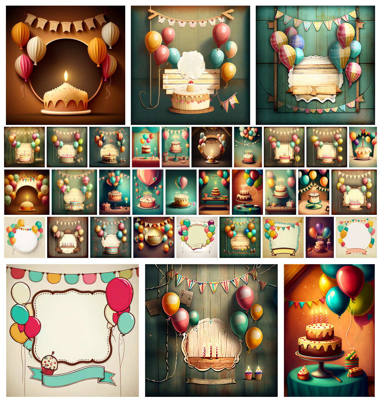 Travel Back in Time: Vintage Birthday Background Collection