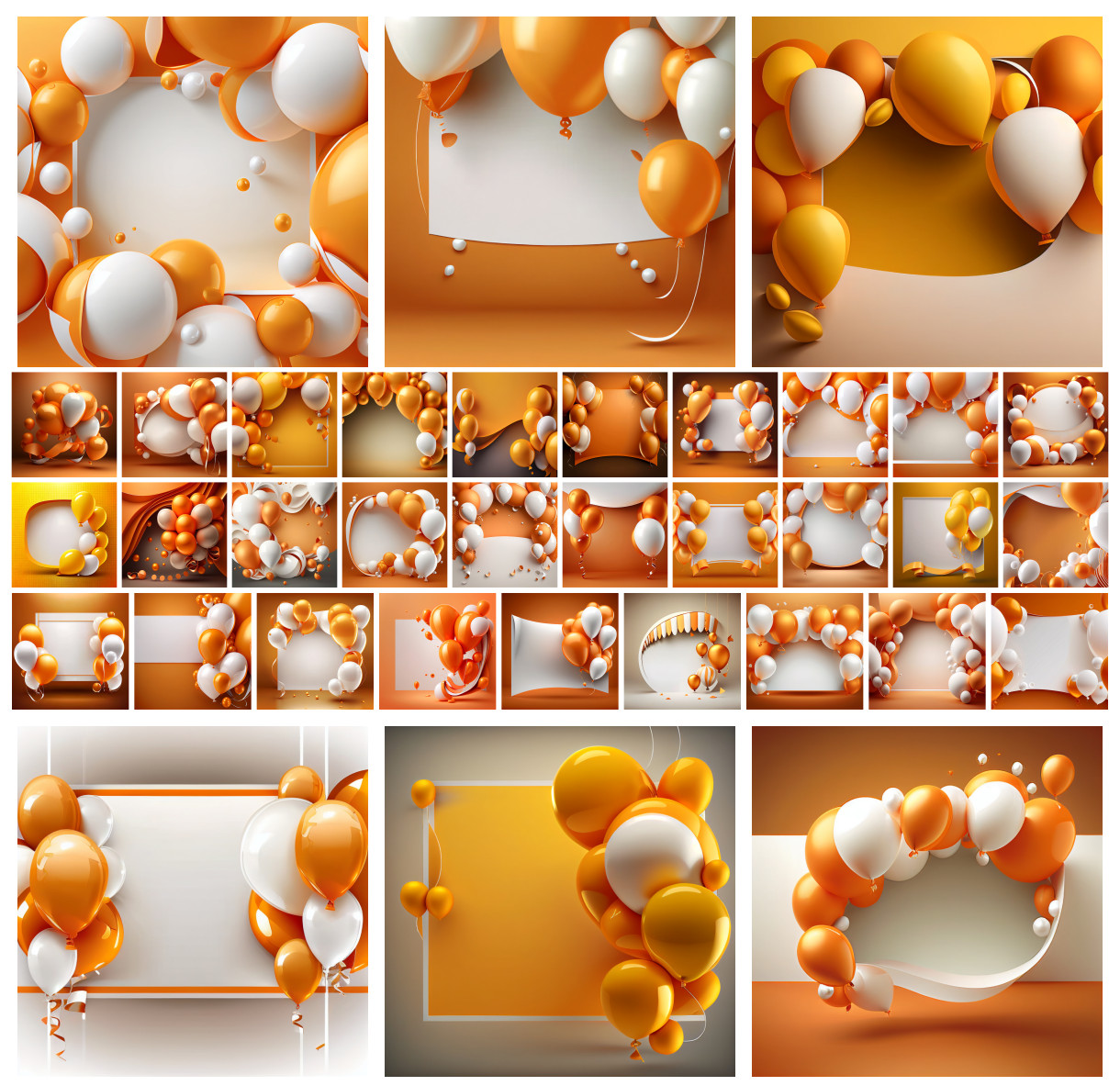 Bask in the Glow: Orange & White Birthday Card Backgrounds
