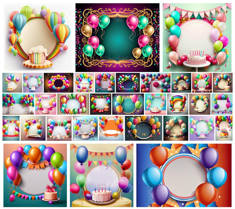 Kaleidoscope of Colors: Happy Birthday Card Background Images