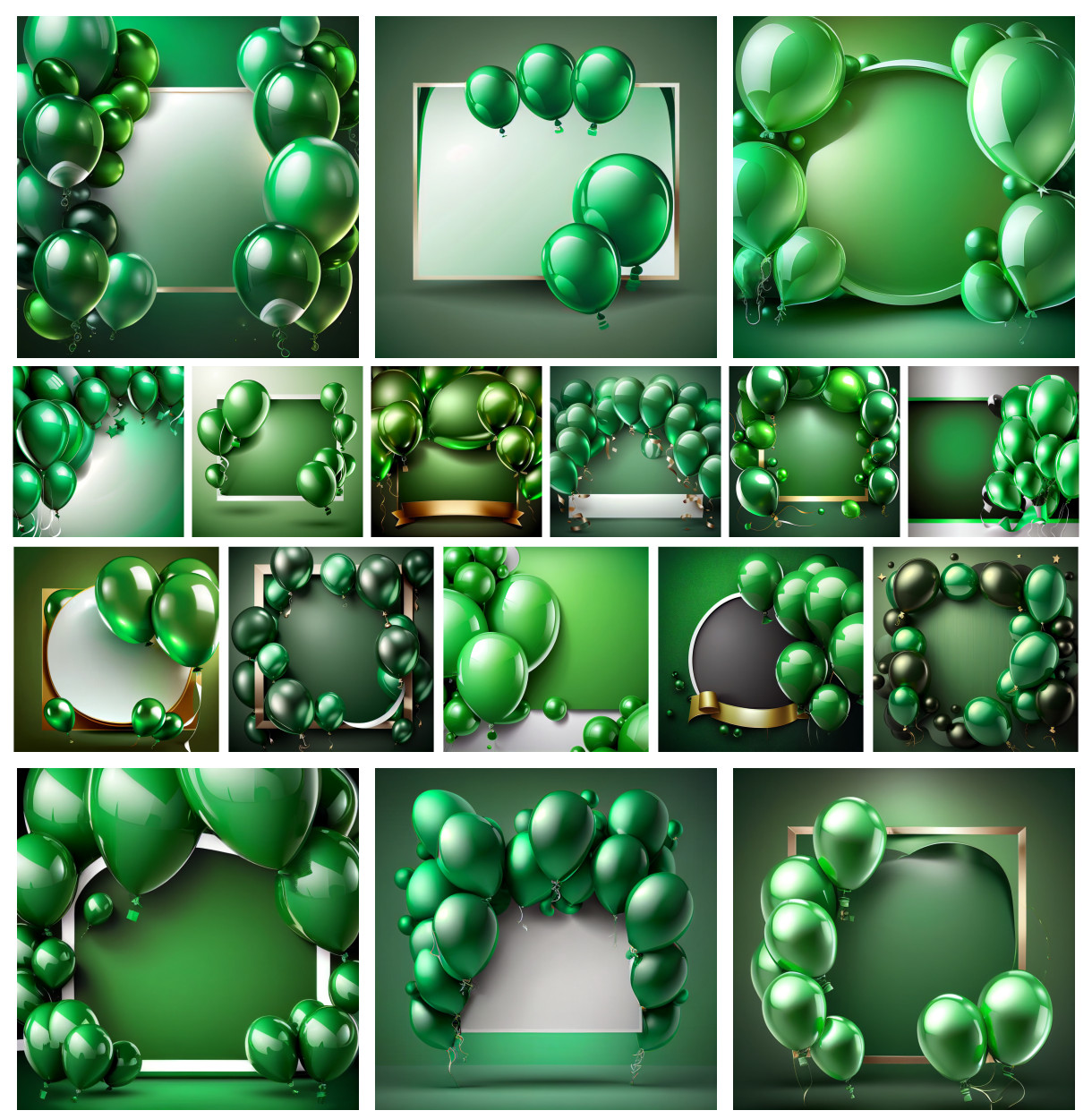 Refreshing Green Birthday Card Backgrounds
