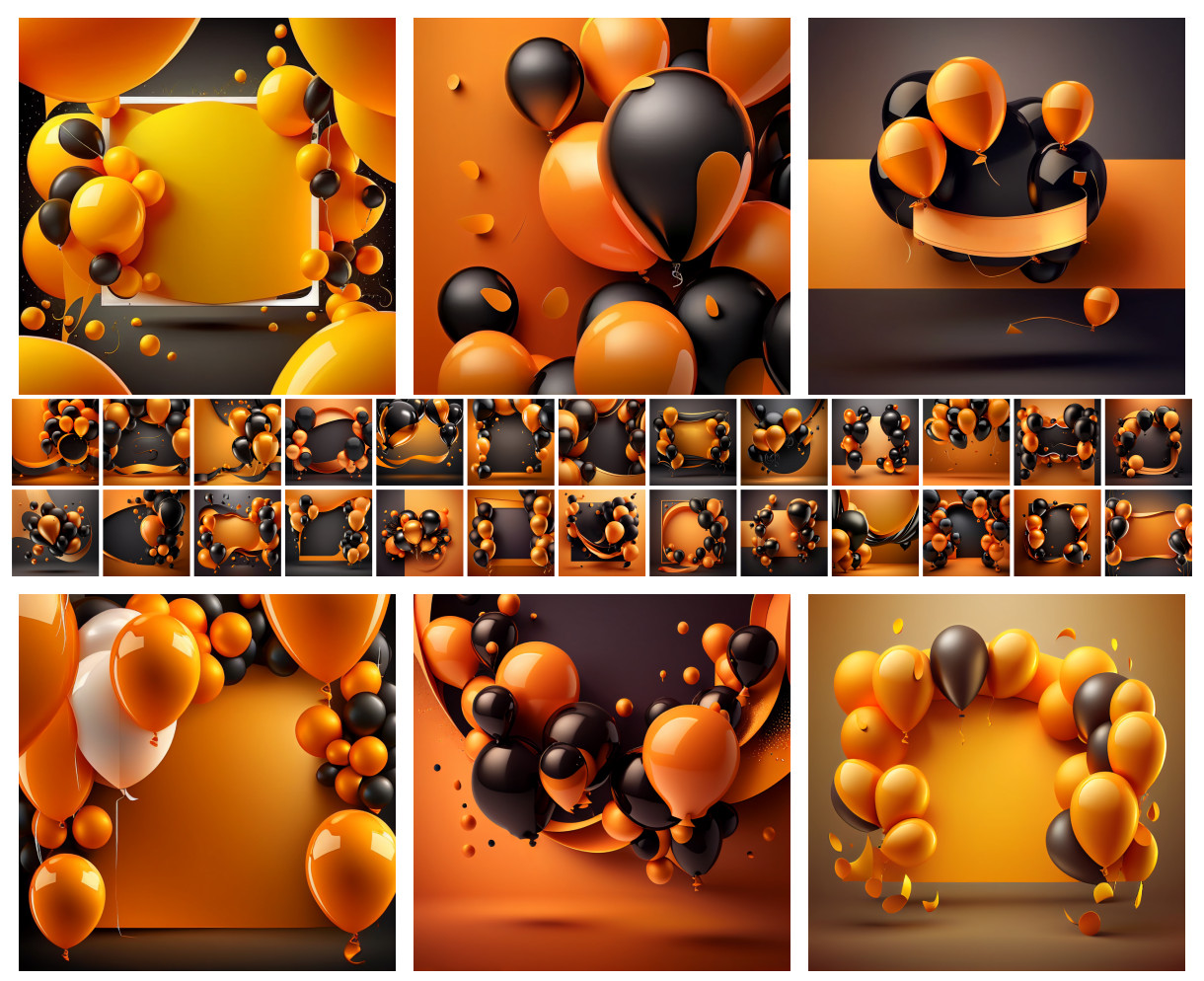 Bold and Beautiful: Orange and Black Birthday Card Backgrounds