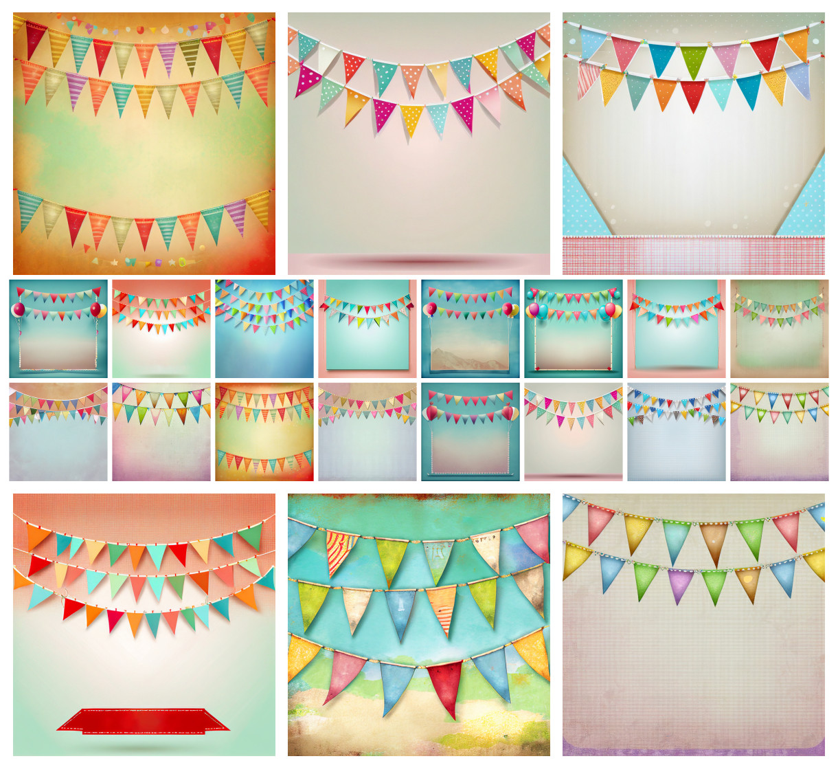 Celebrate with Bunting: Unique Birthday Backgrounds Collection