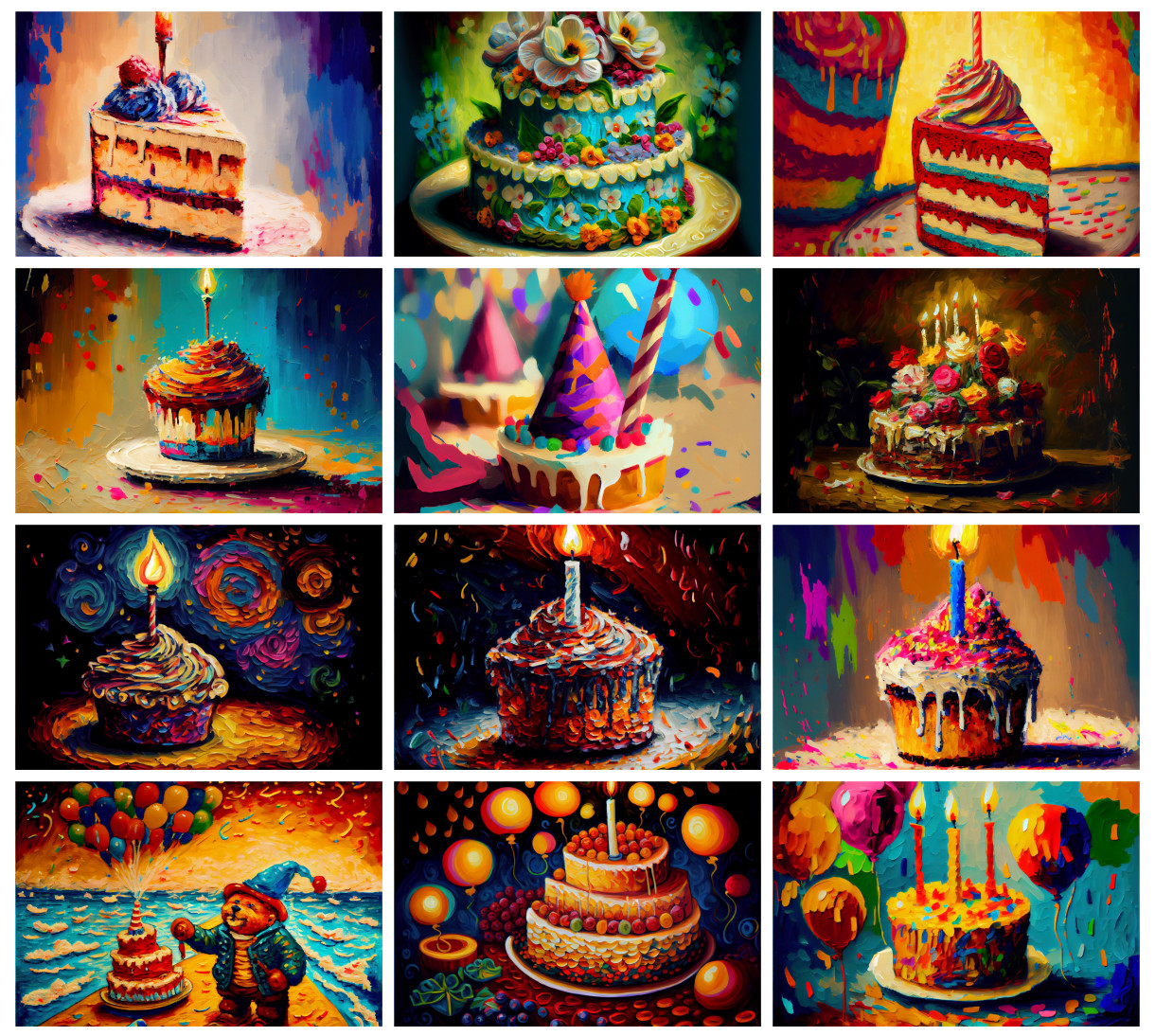 Impasto Impressions: A Brush with the Birthday Spirit
