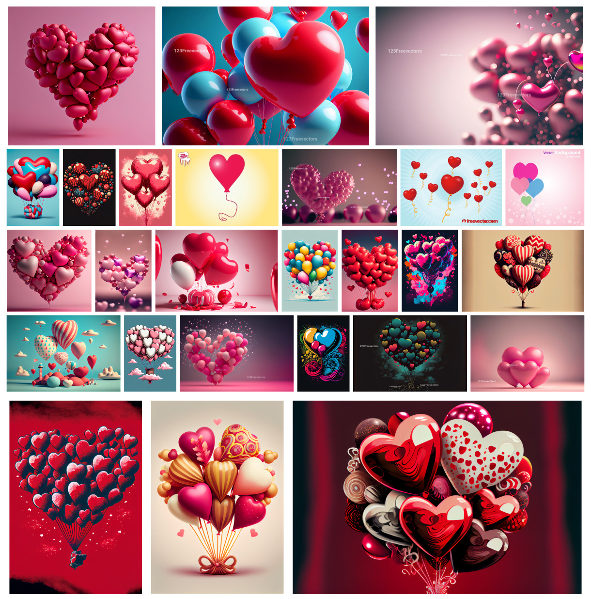 46 Heart Shaped Balloons: Elevate Your Valentines Day Greetings with Stunning High-Resolution Designs