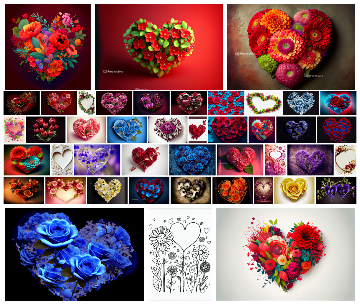 Whispers of Love: Floral Heart Designs of Elegance