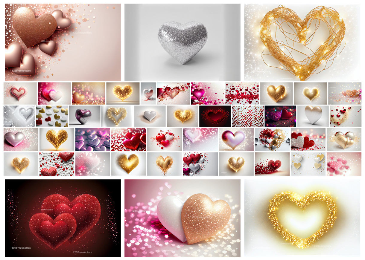 3D Love Illuminated: Heart Glitters & Shimmers