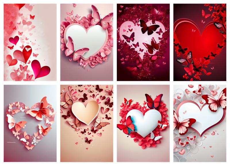Whimsical Wonder Valentines Day Hearts and Butterflies Collection