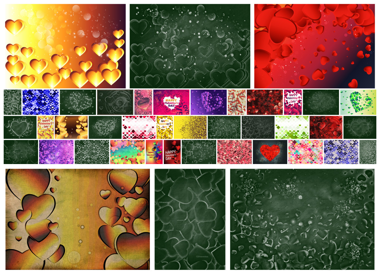 Diverse Palette of Love From Chalkboard Textures to Colorful Vectors