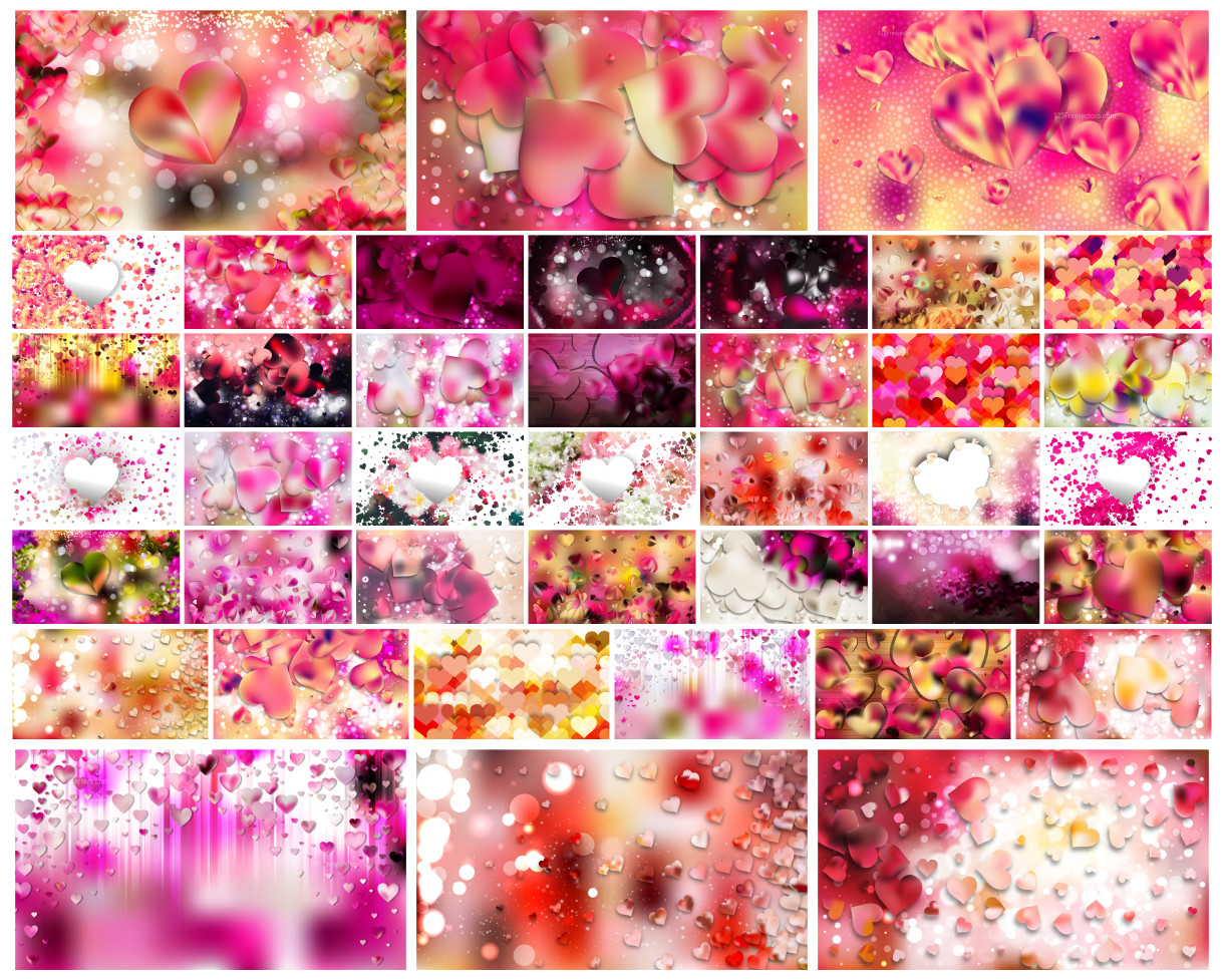 Diverse Shades of Pink Heart-Inspired Background Designs