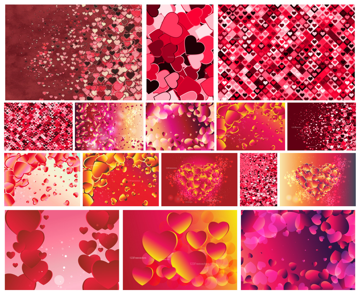 Fiery Embrace The Pink and Red Heart Collection