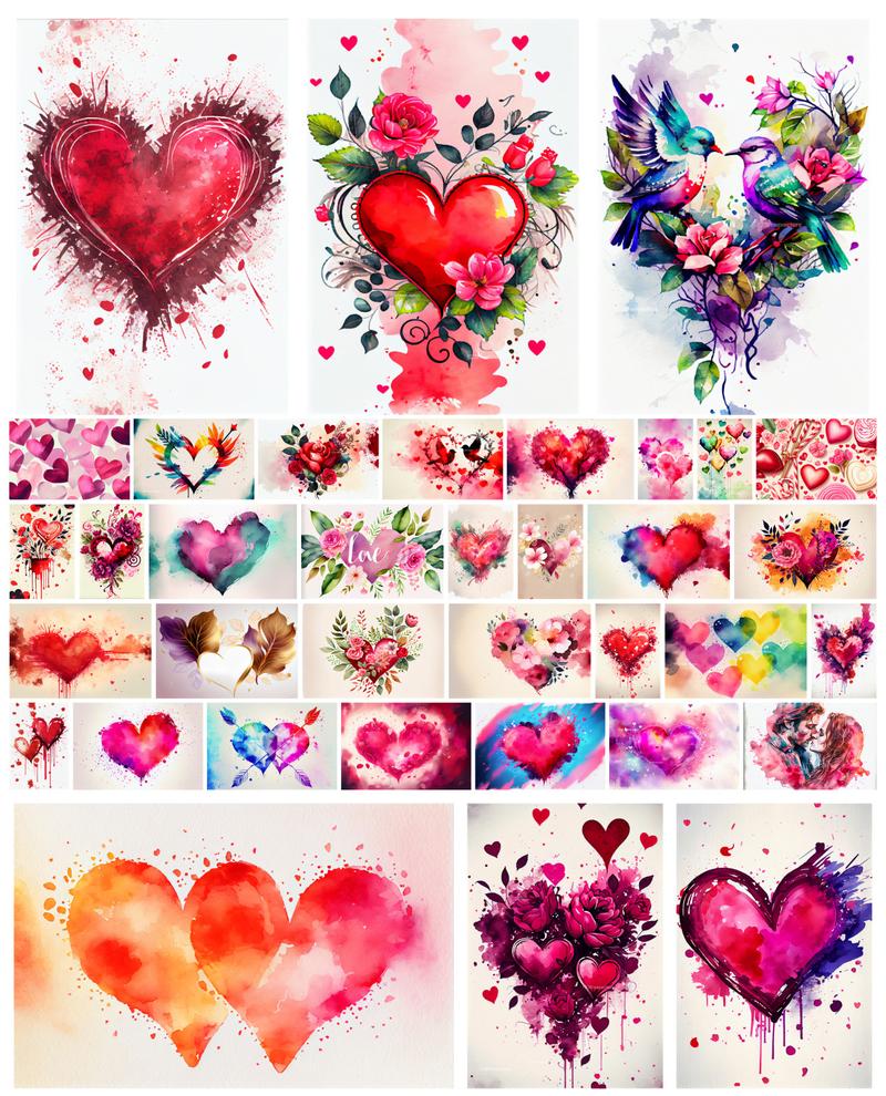 Discover a Stunning Array of Watercolor Heart Designs