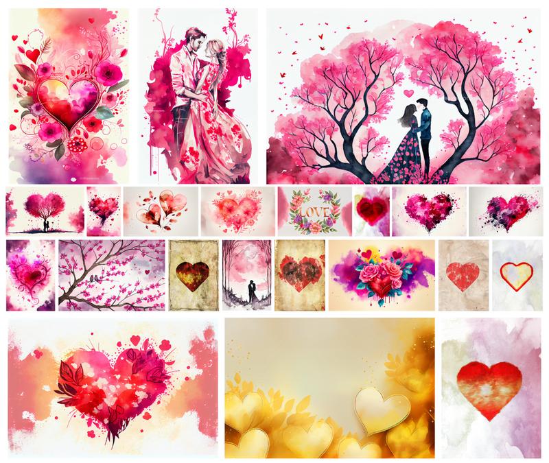 Embrace Romance with Watercolor Love Designs