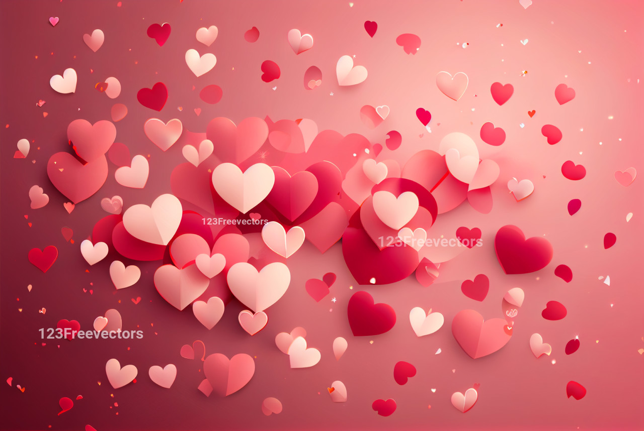 Valentines Day Background with Romantic Hearts