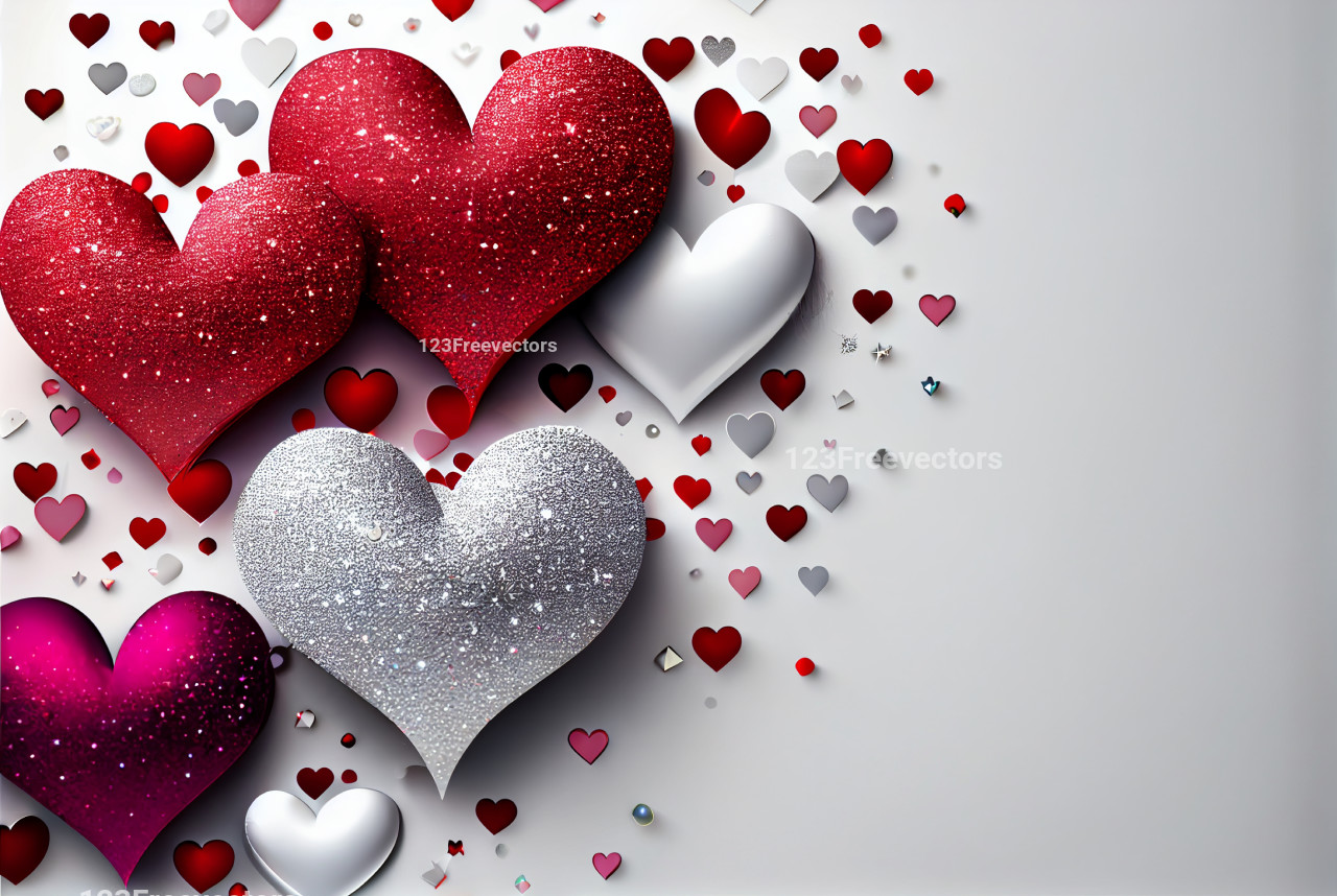 3D Love Illuminated: Heart Glitters & Shimmers