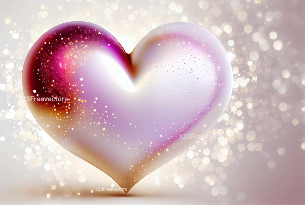 Valentines Day Glittering White Background