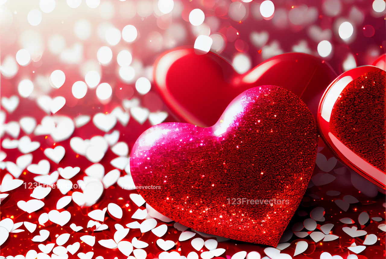 3D Love Illuminated: Heart Glitters & Shimmers