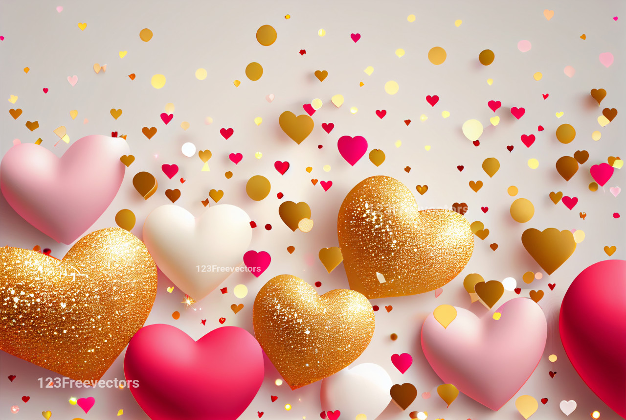 Valentines Day Glittering White Background