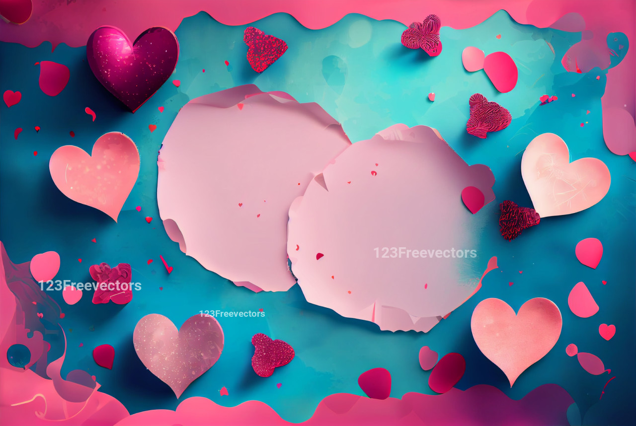 Valentines Holiday Background Greeting Card with Hearts