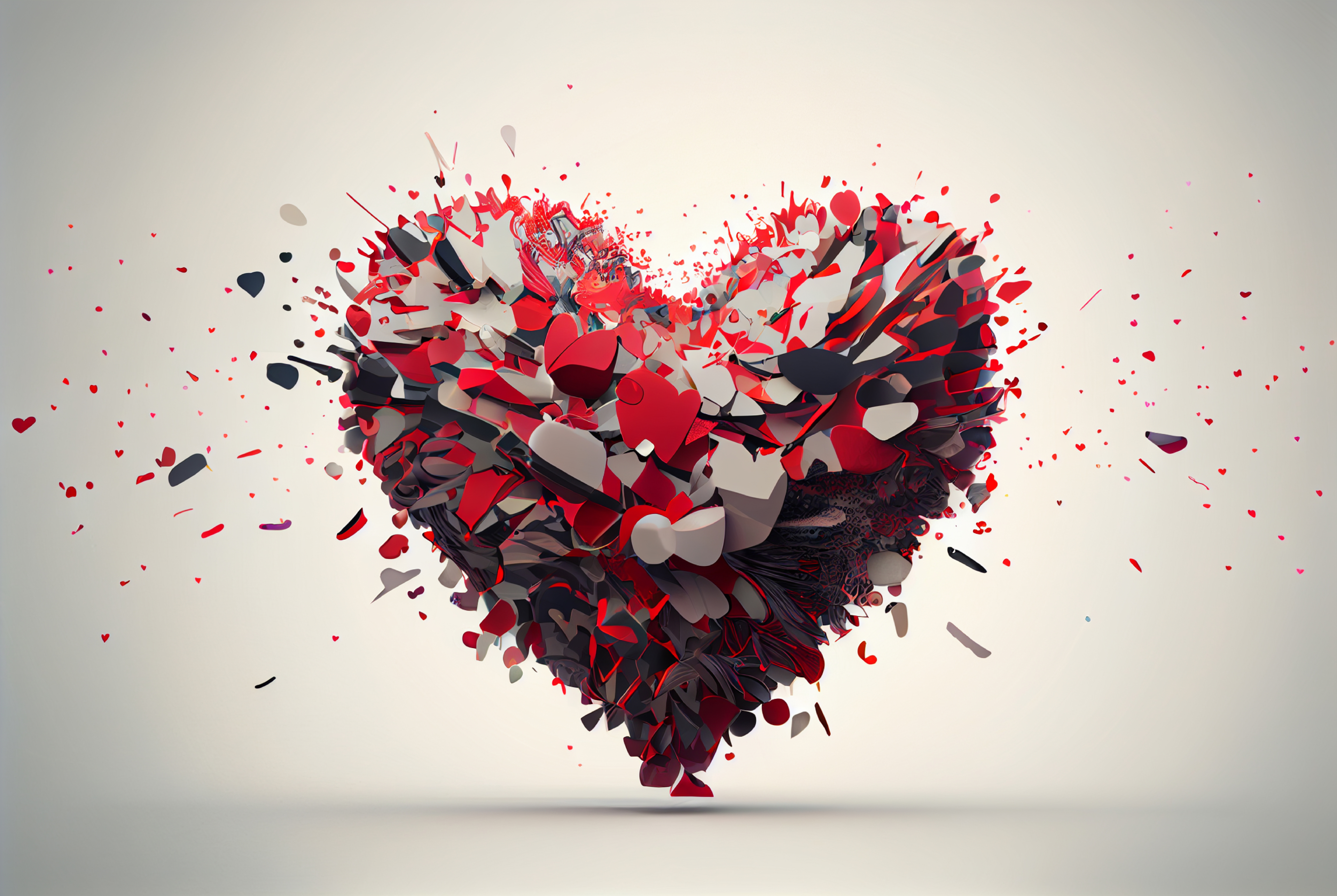 Free Exploding Heart Valentines Background