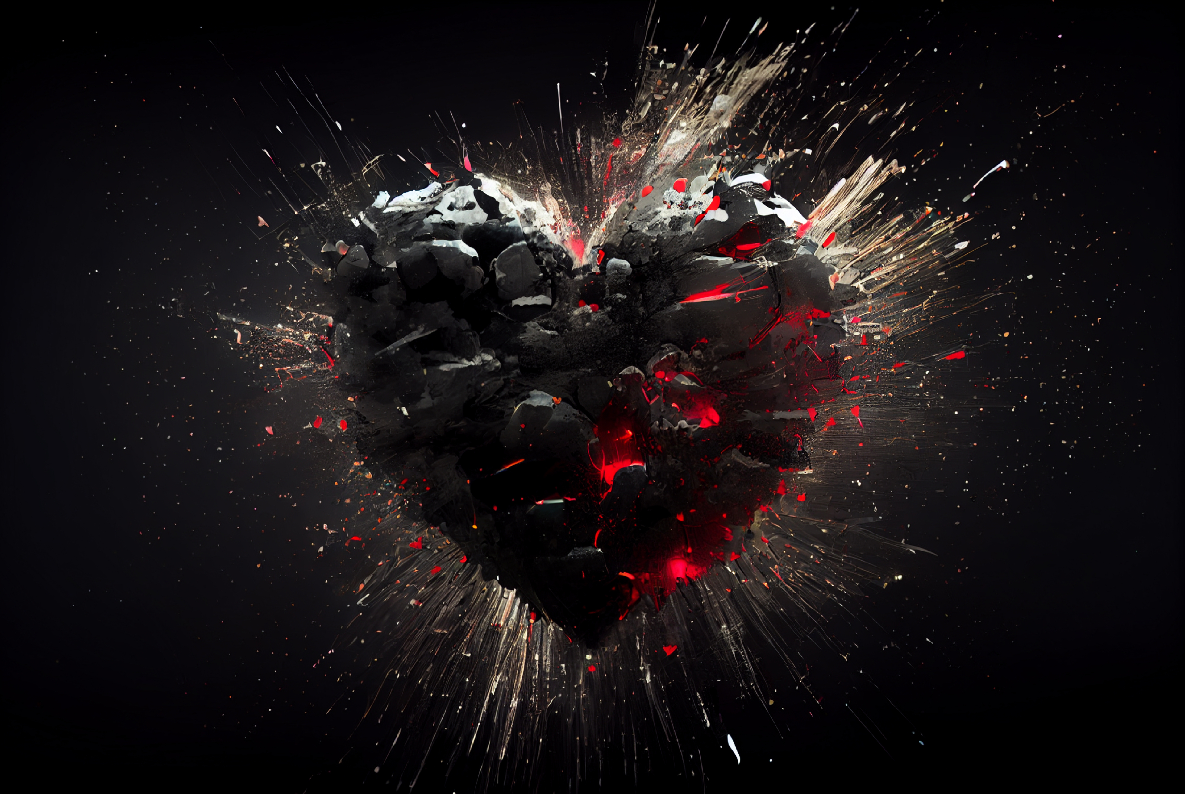 Exploding Heart Valentines Background