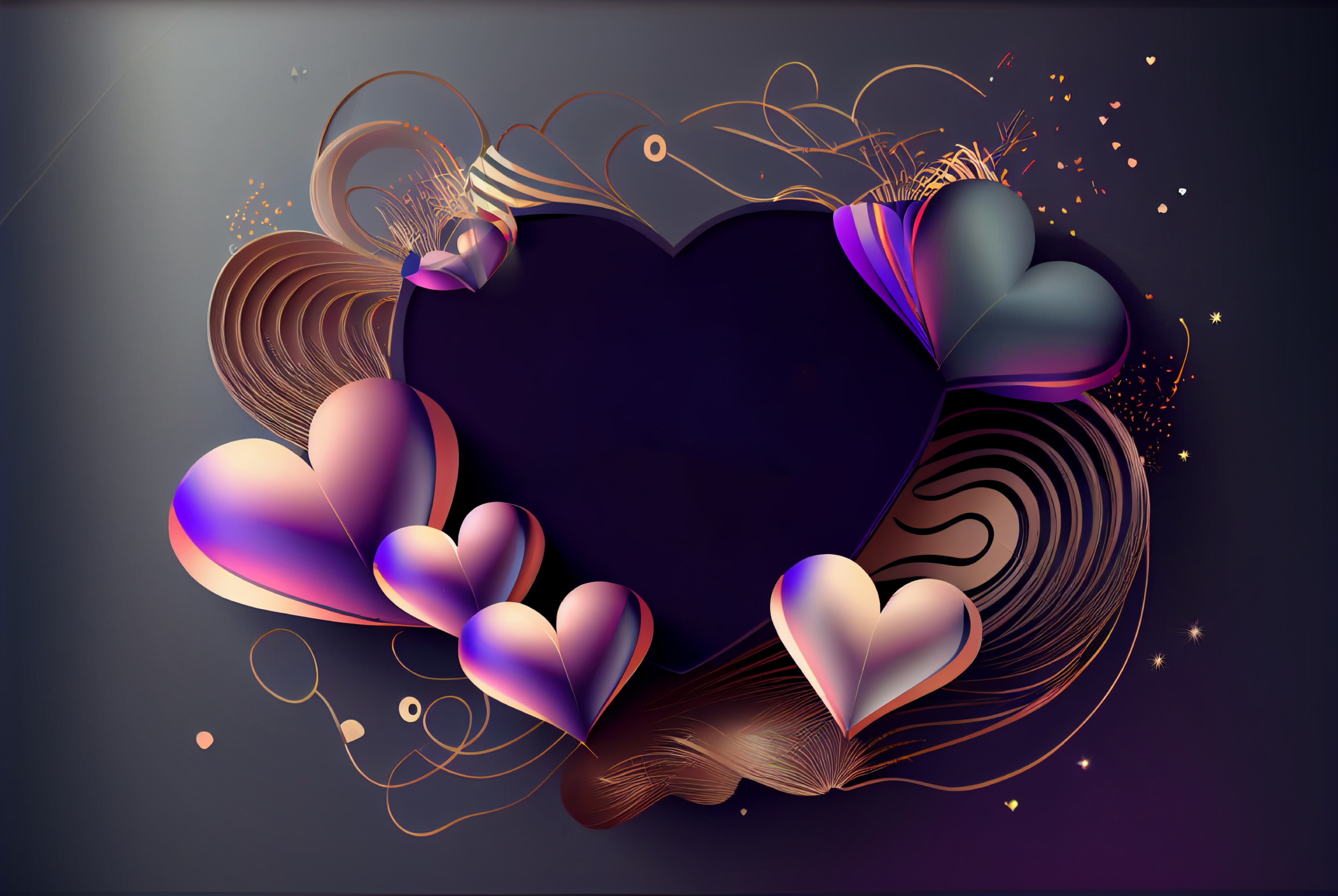Valentines Day Holiday Greeting Card Background with Hearts