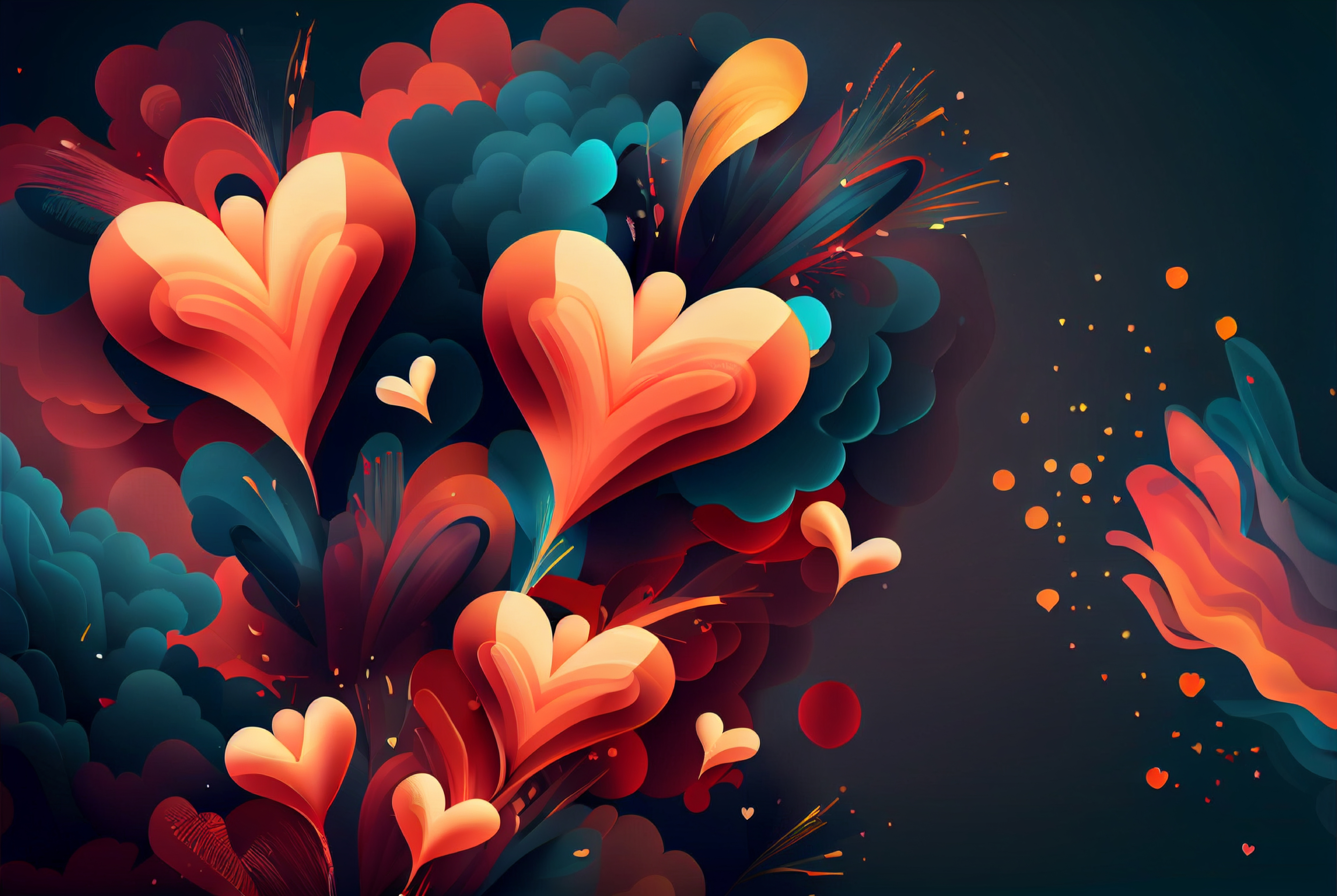 Valentines Day Holiday Background Greeting Card with Hearts