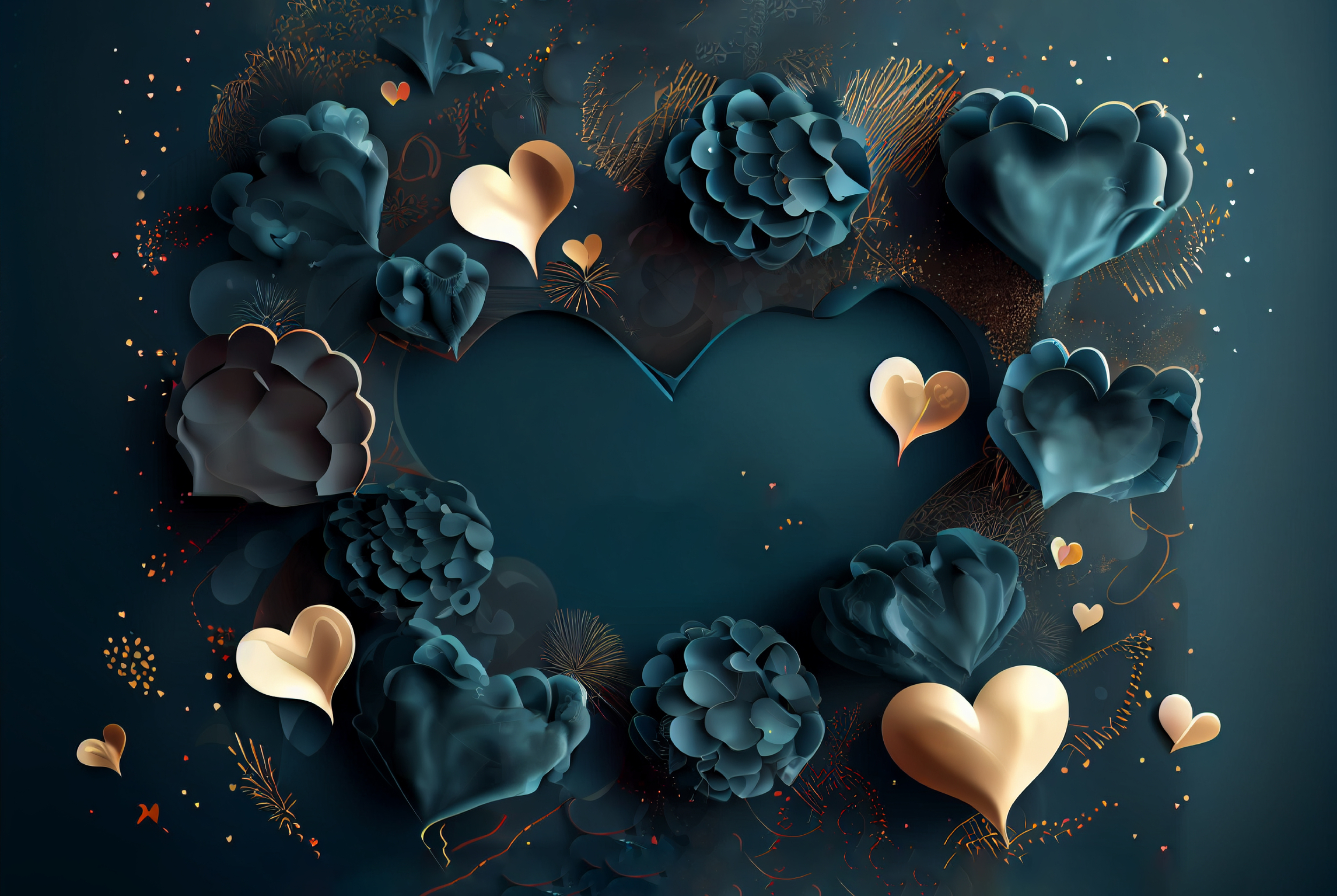 Valentines Day Holiday Greeting Card Background with Hearts
