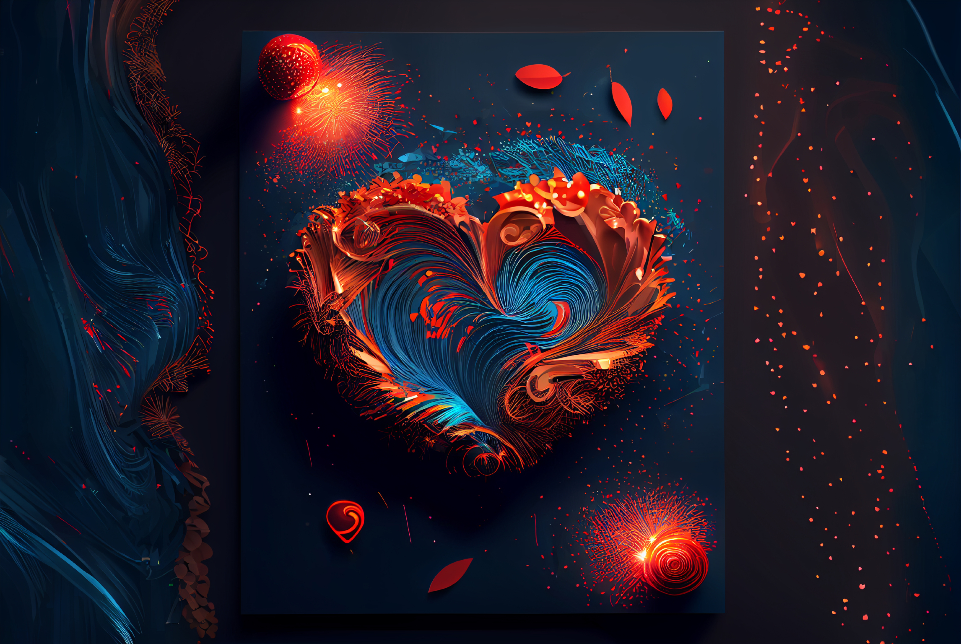 Valentines Day Holiday Greeting Card Background with Hearts