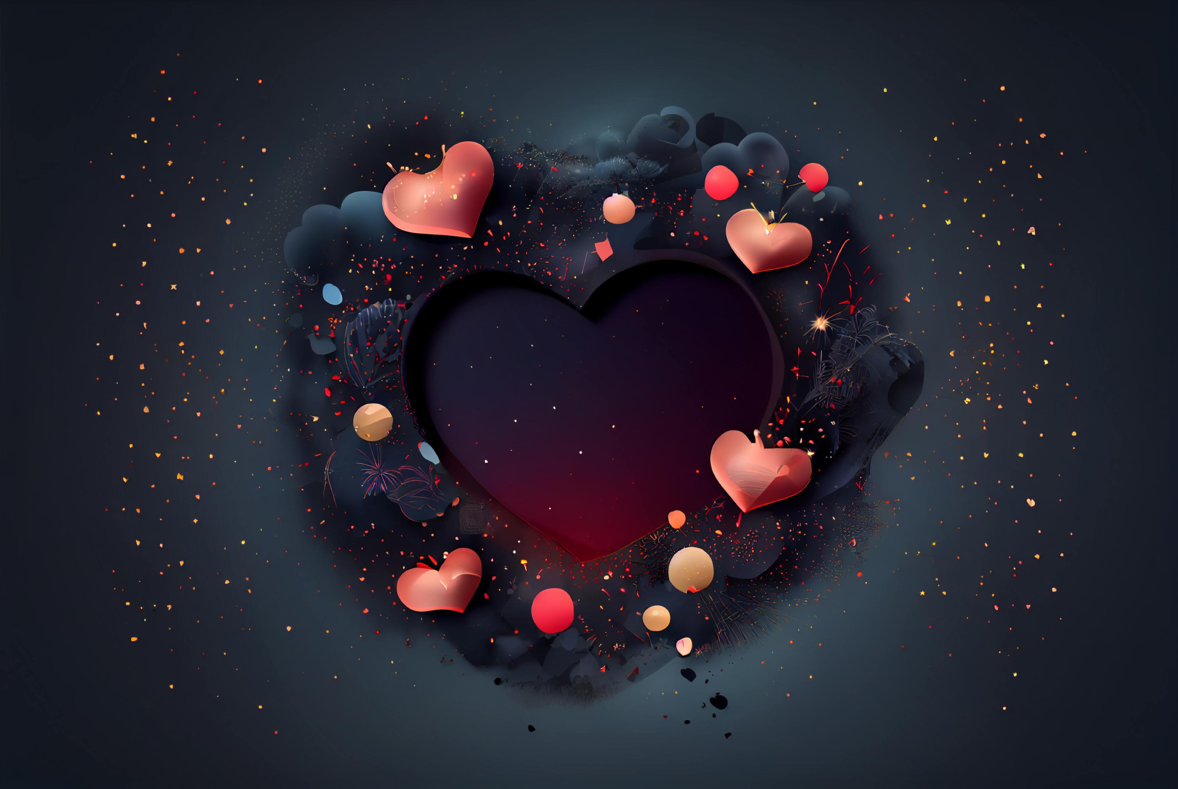 Valentines Day Holiday Background Greeting Card with Hearts