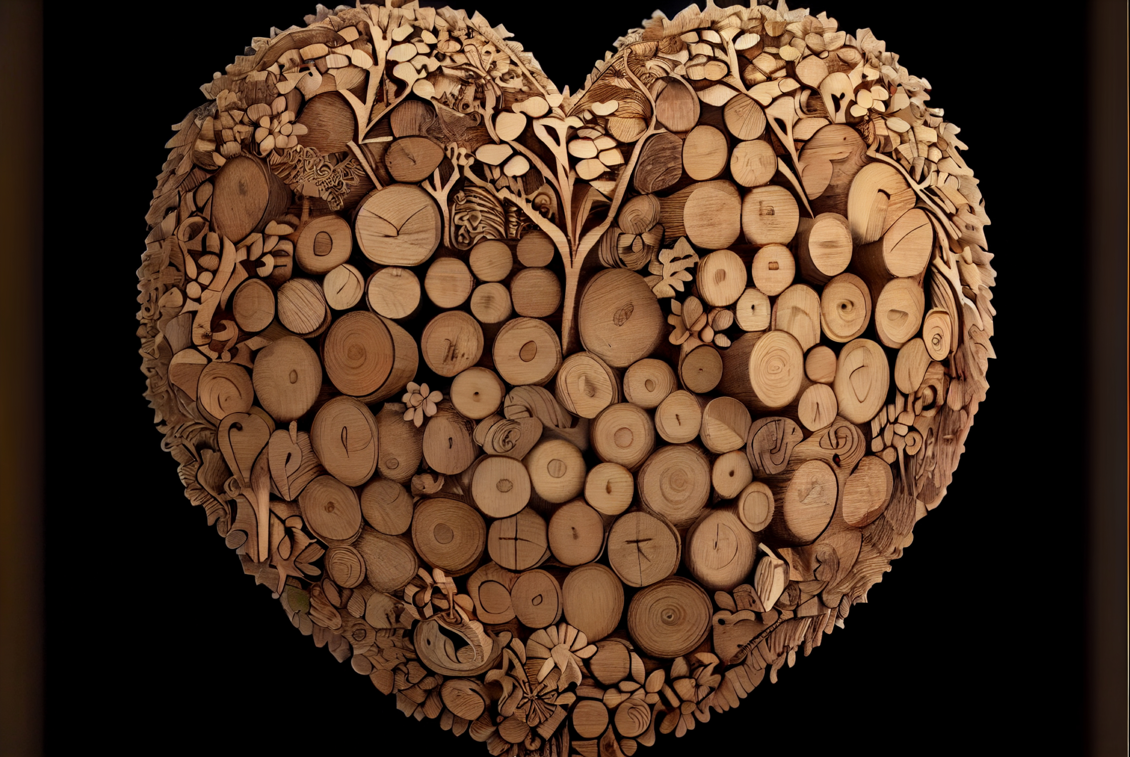 Valentines Heart Shape of Wood