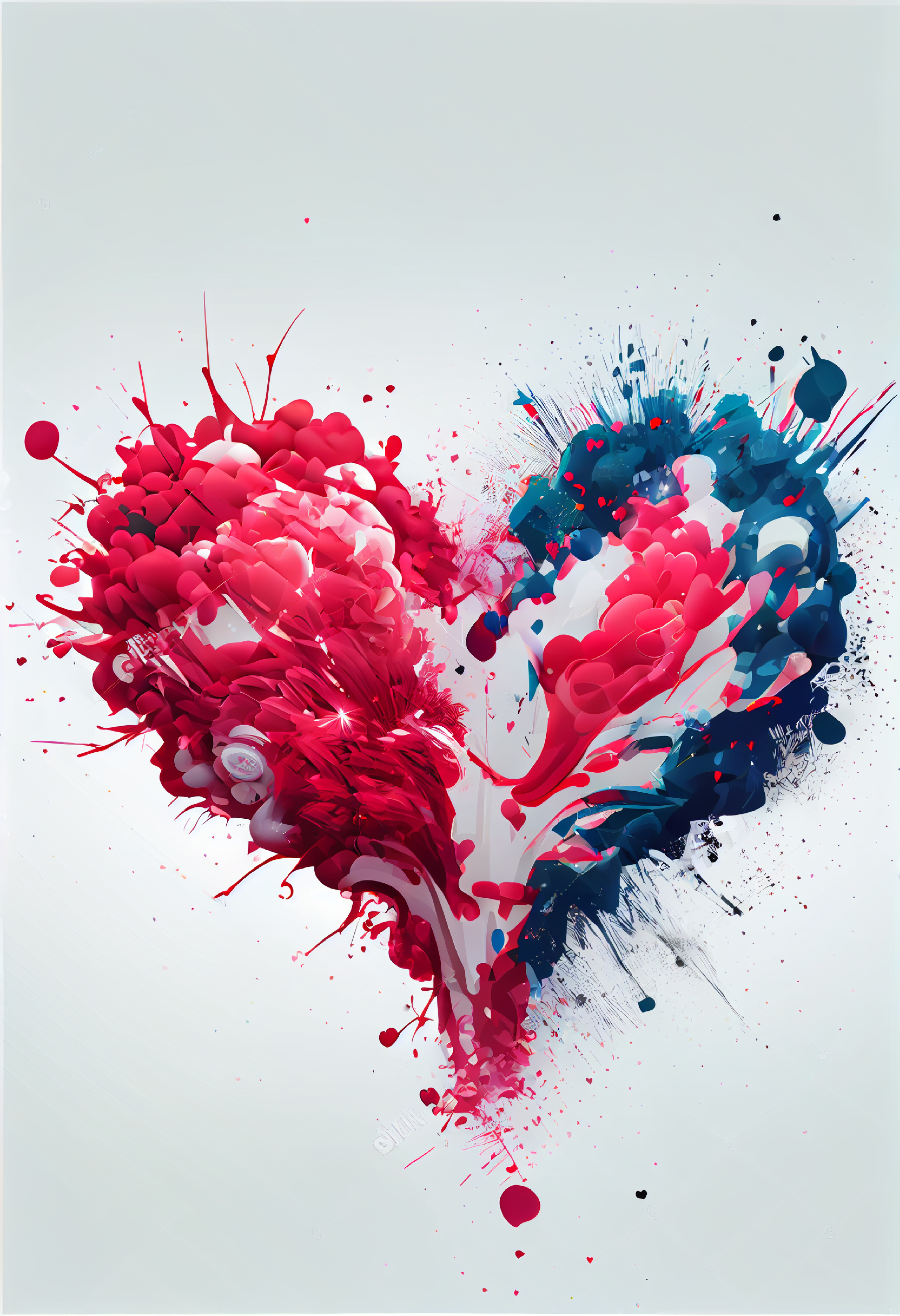 Valentines Day Holiday White Background with Heart