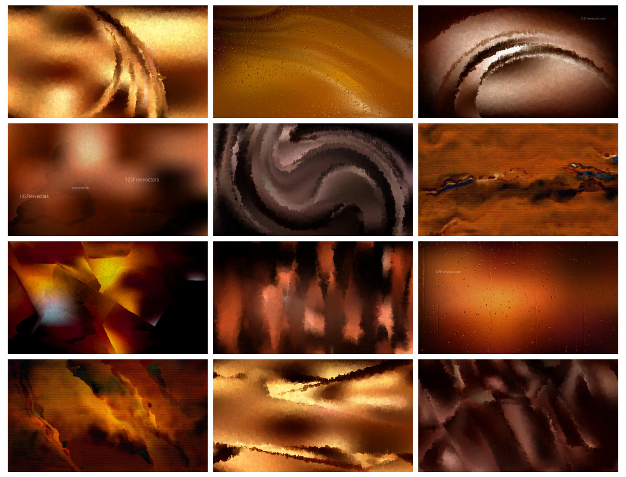Creative Collection: Cool Brown Watercolor Backgrounds