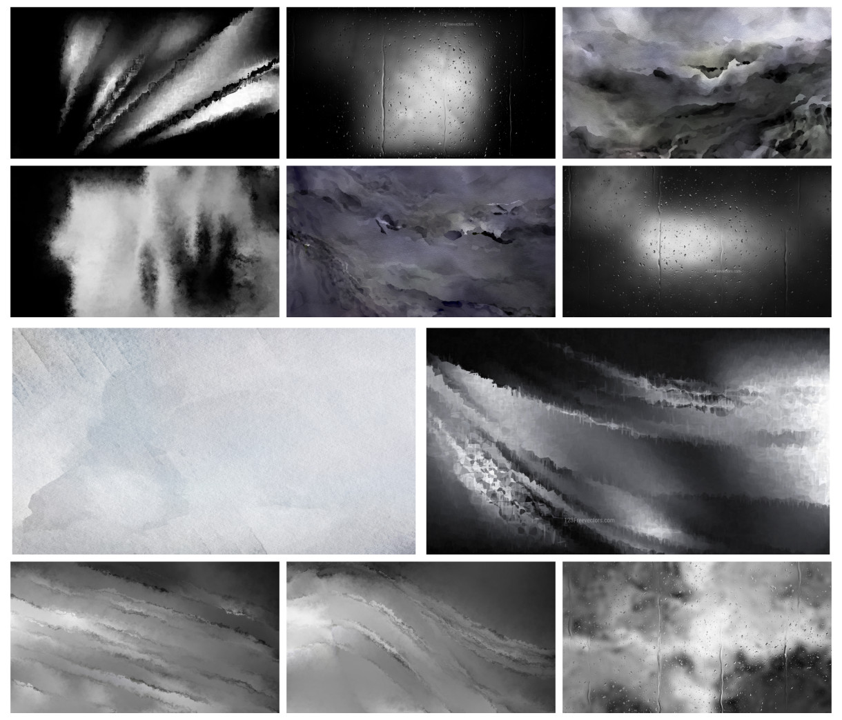 A Creative Collection of Cool Grey Watercolor Backgrounds