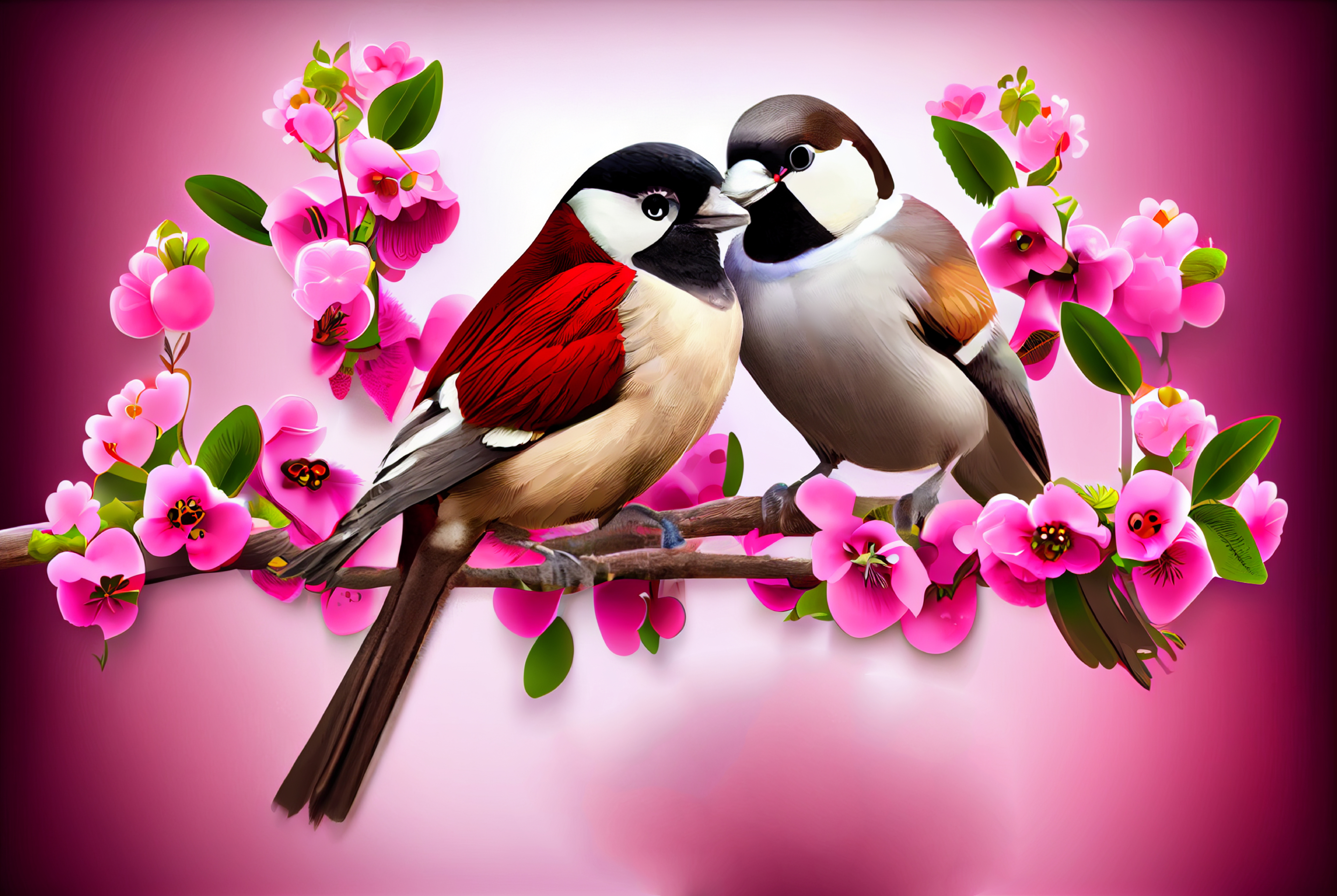 Cute Birds Valentines Day Greetings