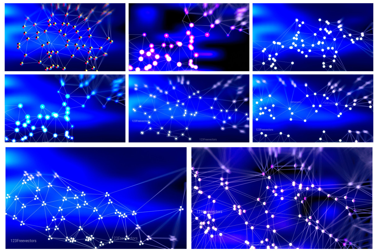 Dots and Lines: A Vibrant Collection of Royal Blue Background Designs