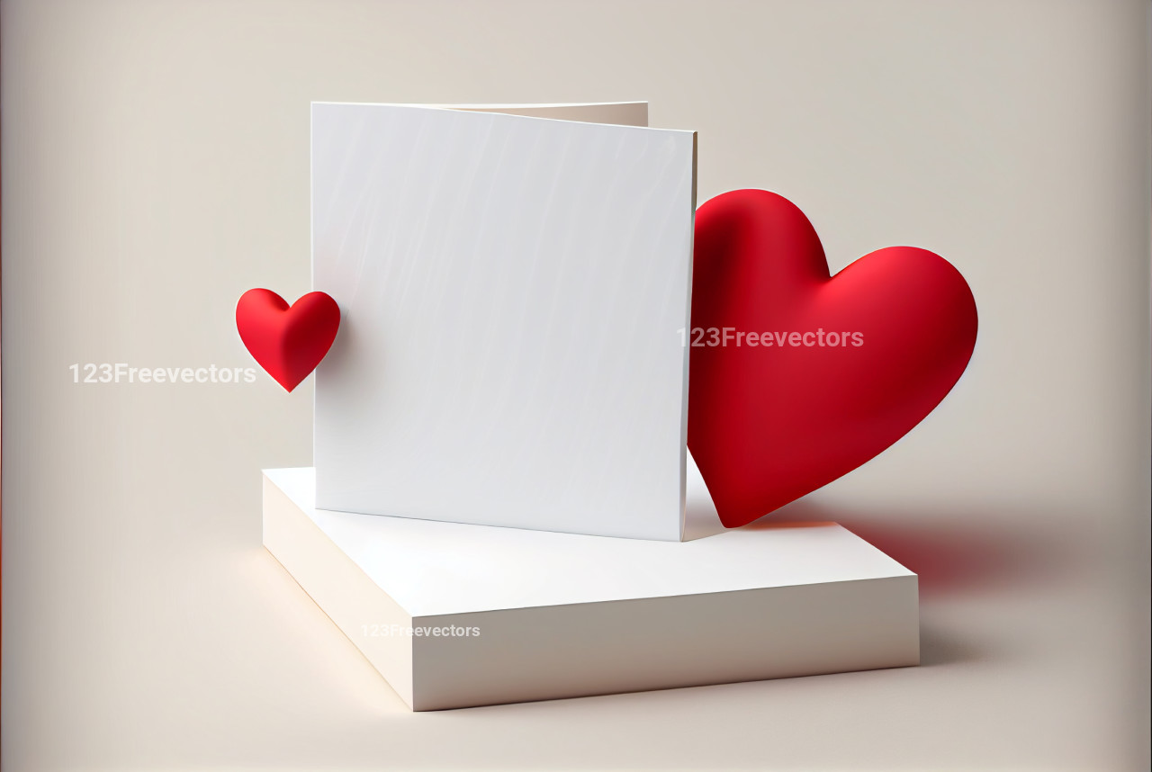 3D Valentines Day Greetings White Background